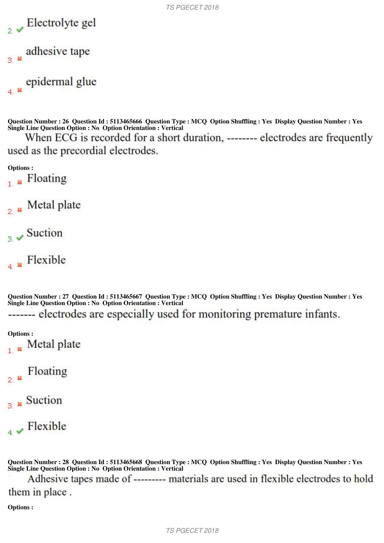 TS PGECET 2018: Bio-medical Engineering Question Papers - Page 11