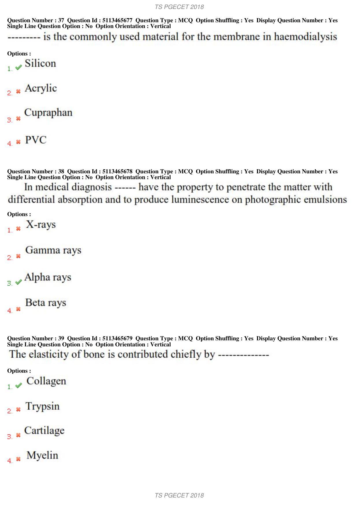 TS PGECET 2018: Bio-medical Engineering Question Papers - Page 15