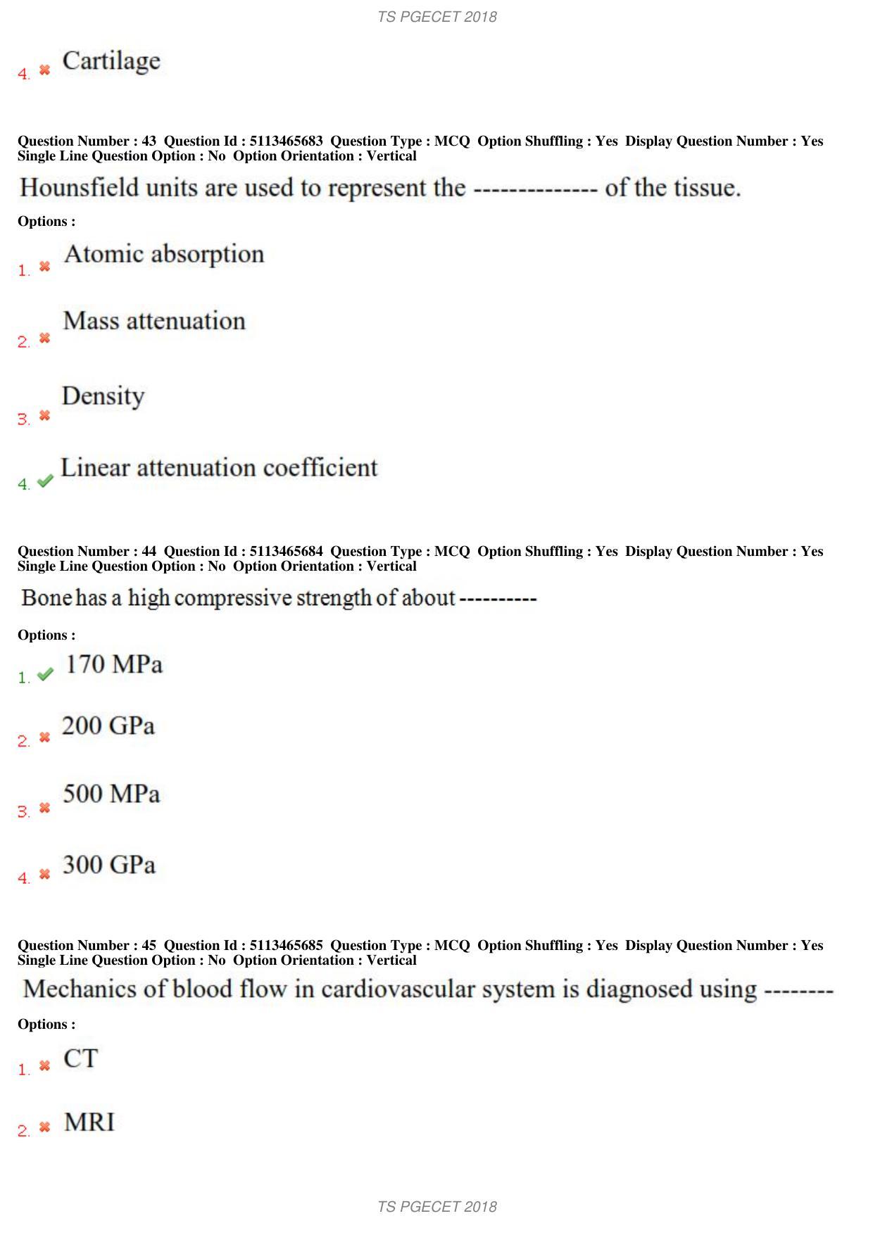 TS PGECET 2018: Bio-medical Engineering Question Papers - Page 17