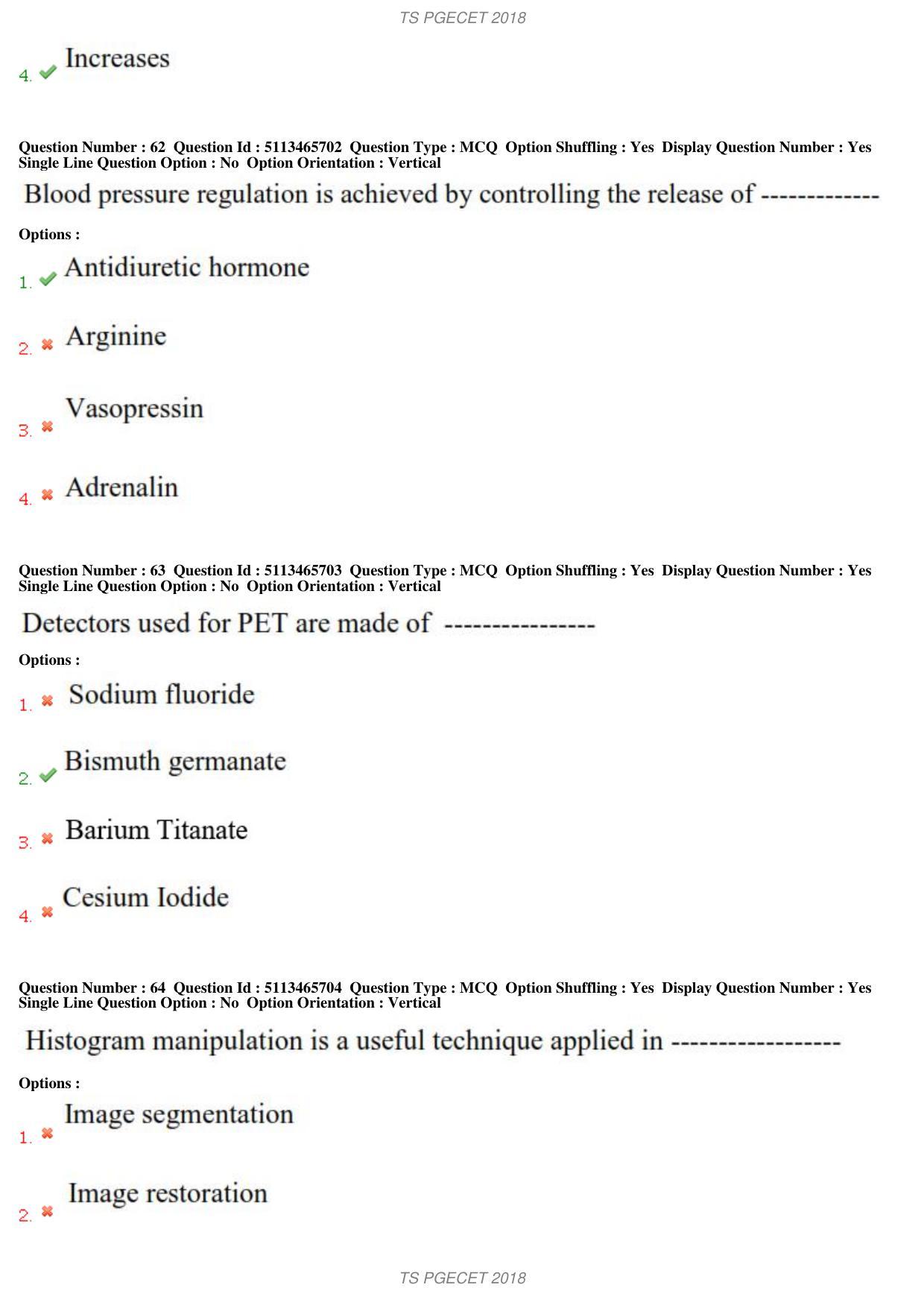 TS PGECET 2018: Bio-medical Engineering Question Papers - Page 24