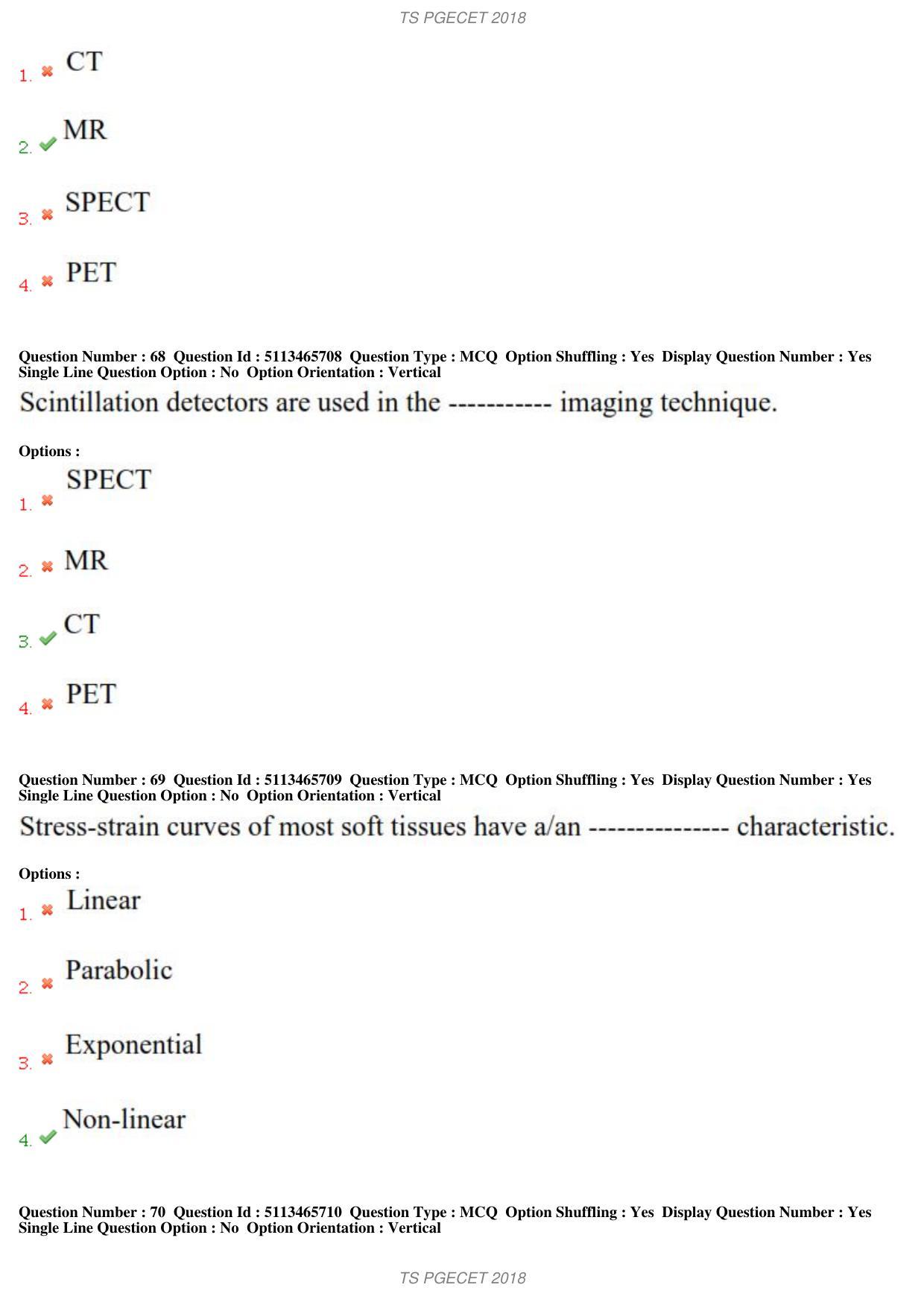 TS PGECET 2018: Bio-medical Engineering Question Papers - Page 26