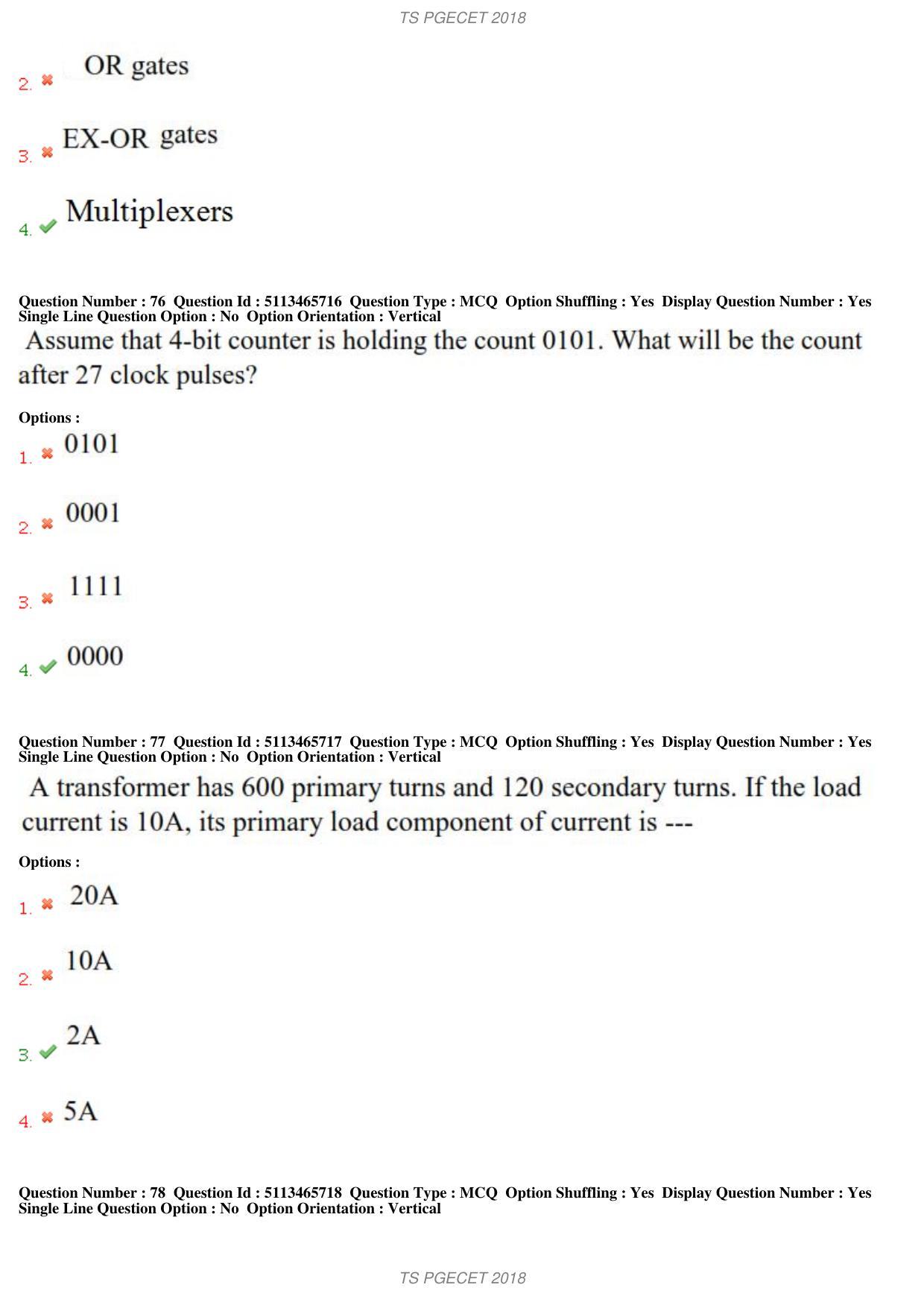 TS PGECET 2018: Bio-medical Engineering Question Papers - Page 29