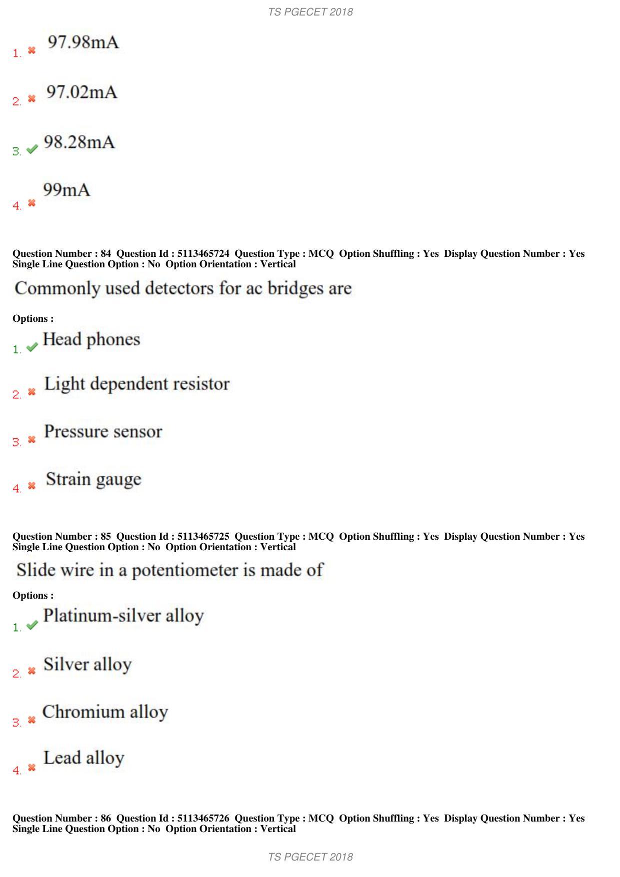 TS PGECET 2018: Bio-medical Engineering Question Papers - Page 32