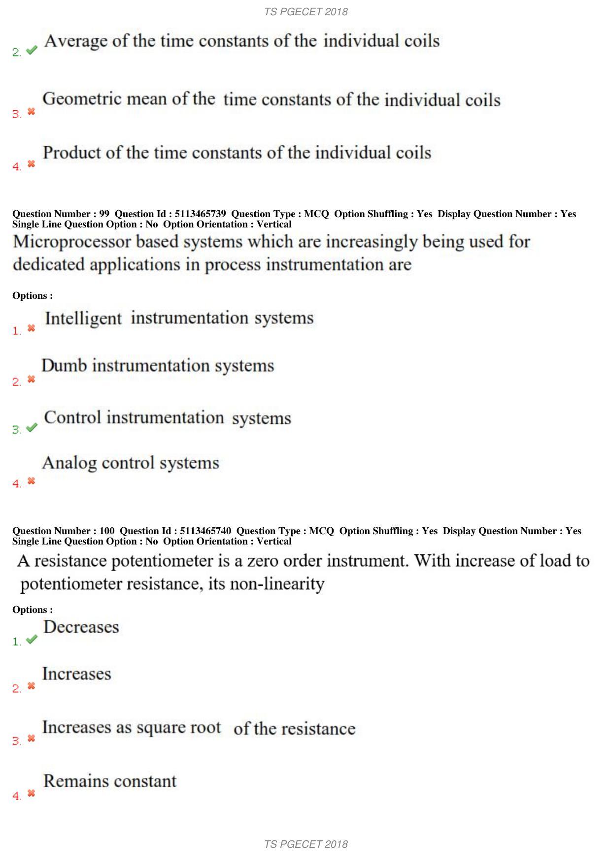 TS PGECET 2018: Bio-medical Engineering Question Papers - Page 38