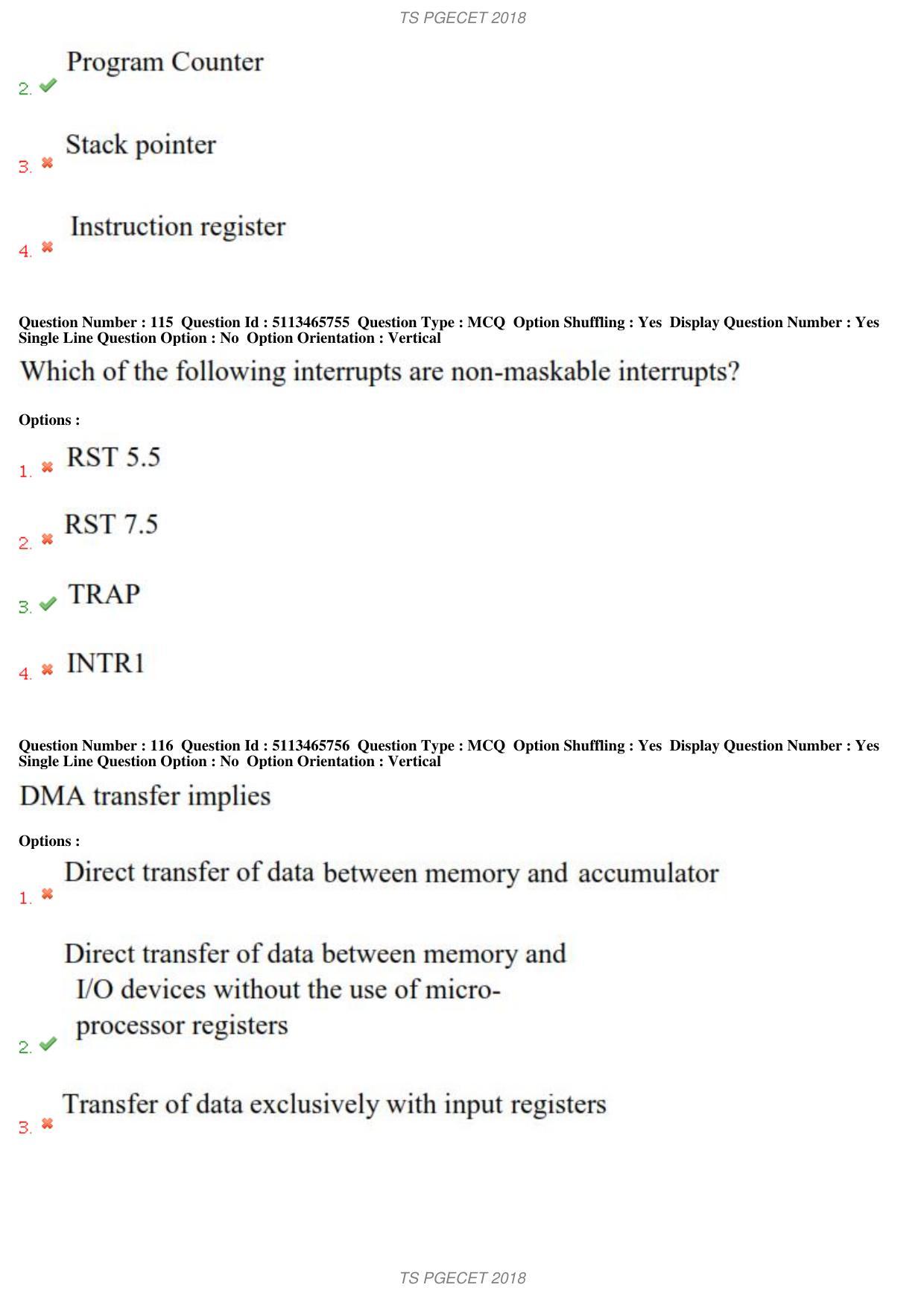 TS PGECET 2018: Bio-medical Engineering Question Papers - Page 44