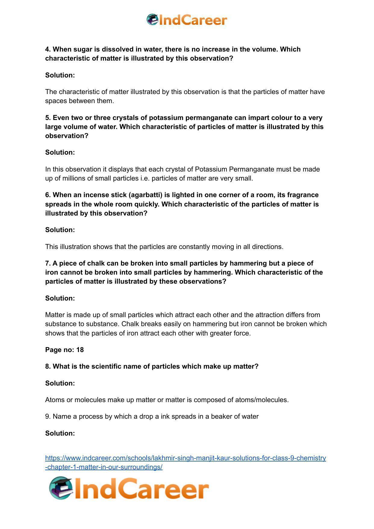 Lakhmir Singh Manjit Kaur Solutions for Class 9 Chemistry: Chapter 1- Matter In Our Surroundings - Page 3