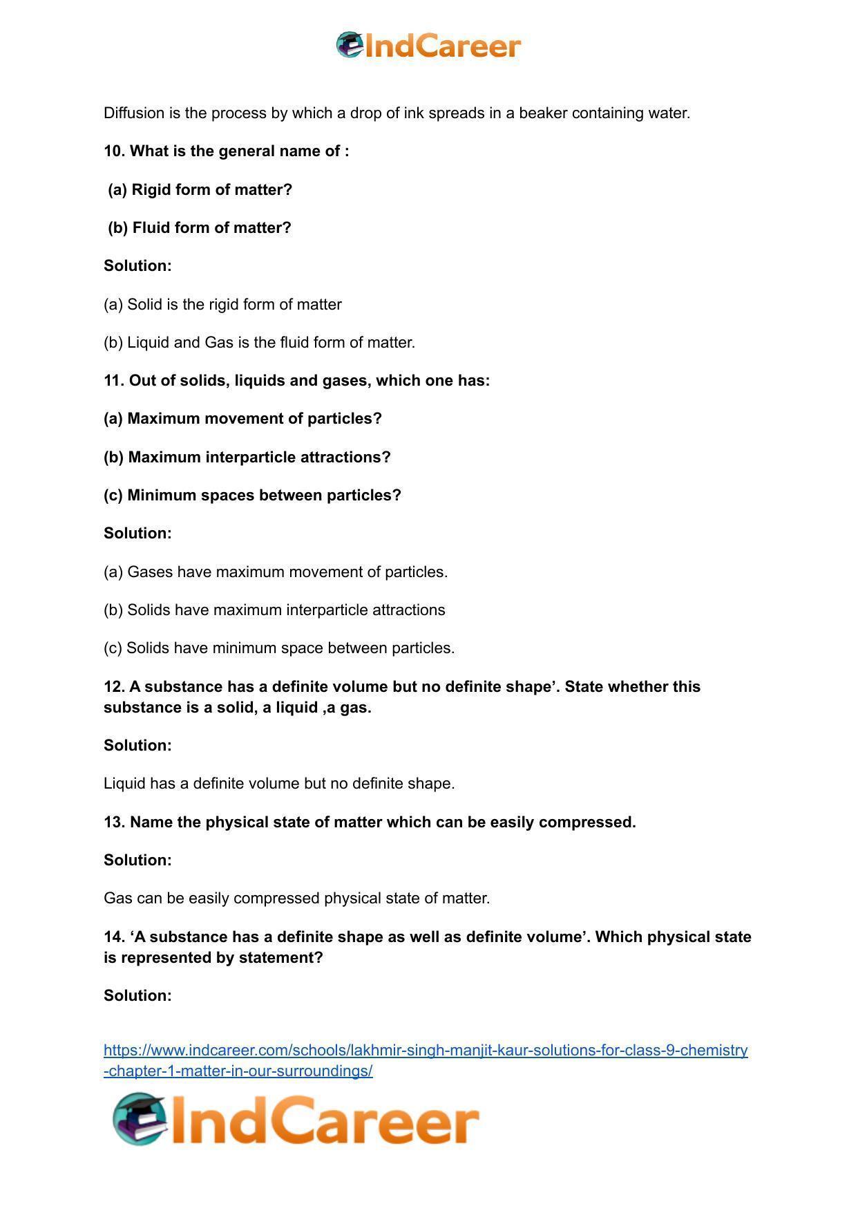 Lakhmir Singh Manjit Kaur Solutions for Class 9 Chemistry: Chapter 1- Matter In Our Surroundings - Page 4