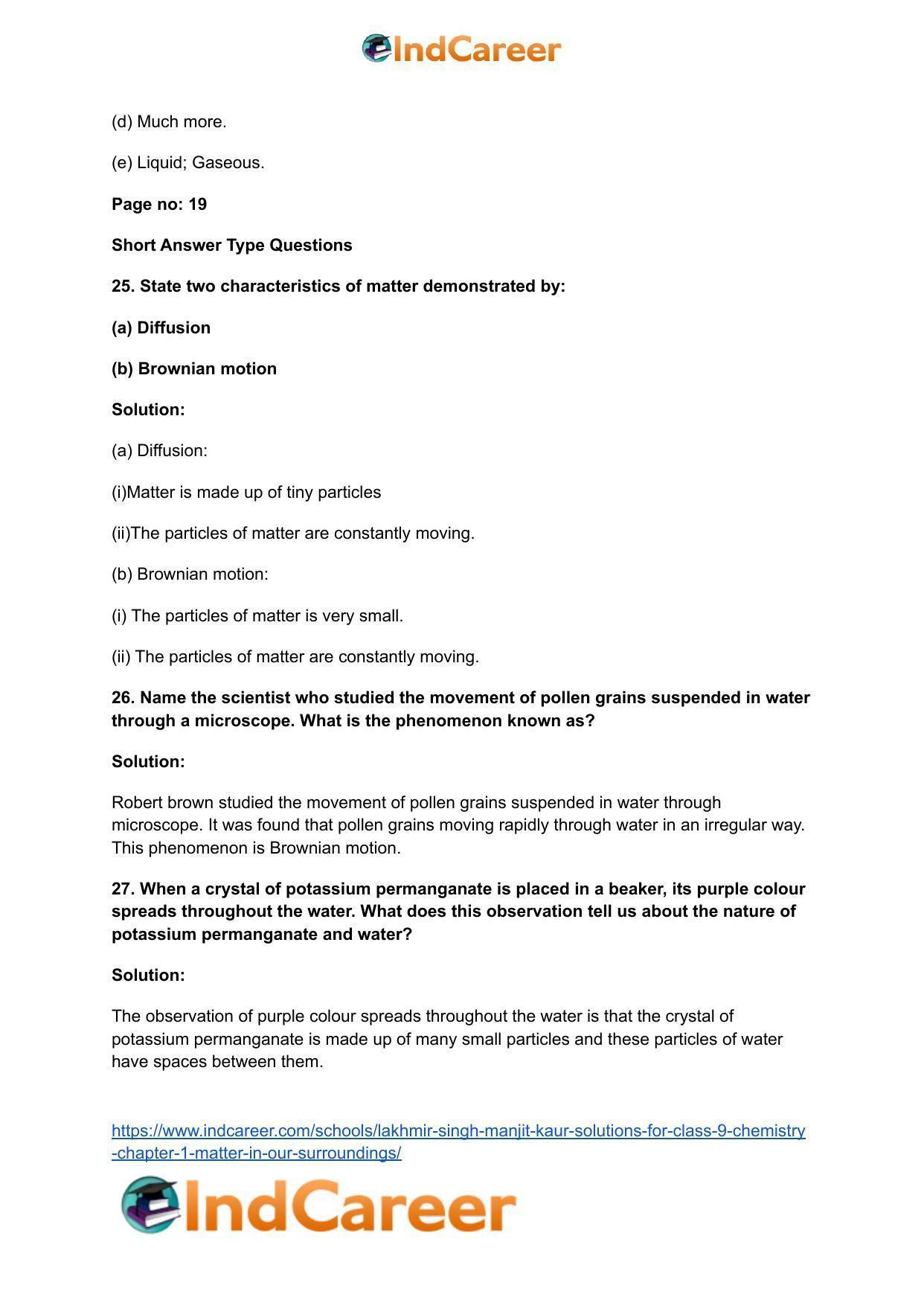 Lakhmir Singh Manjit Kaur Solutions for Class 9 Chemistry: Chapter 1- Matter In Our Surroundings - Page 7