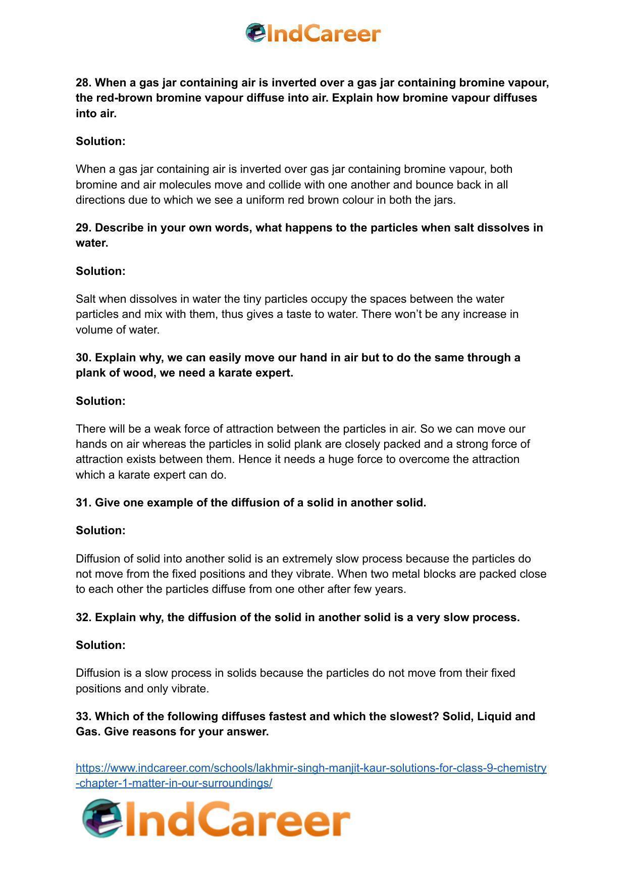 Lakhmir Singh Manjit Kaur Solutions for Class 9 Chemistry: Chapter 1- Matter In Our Surroundings - Page 8