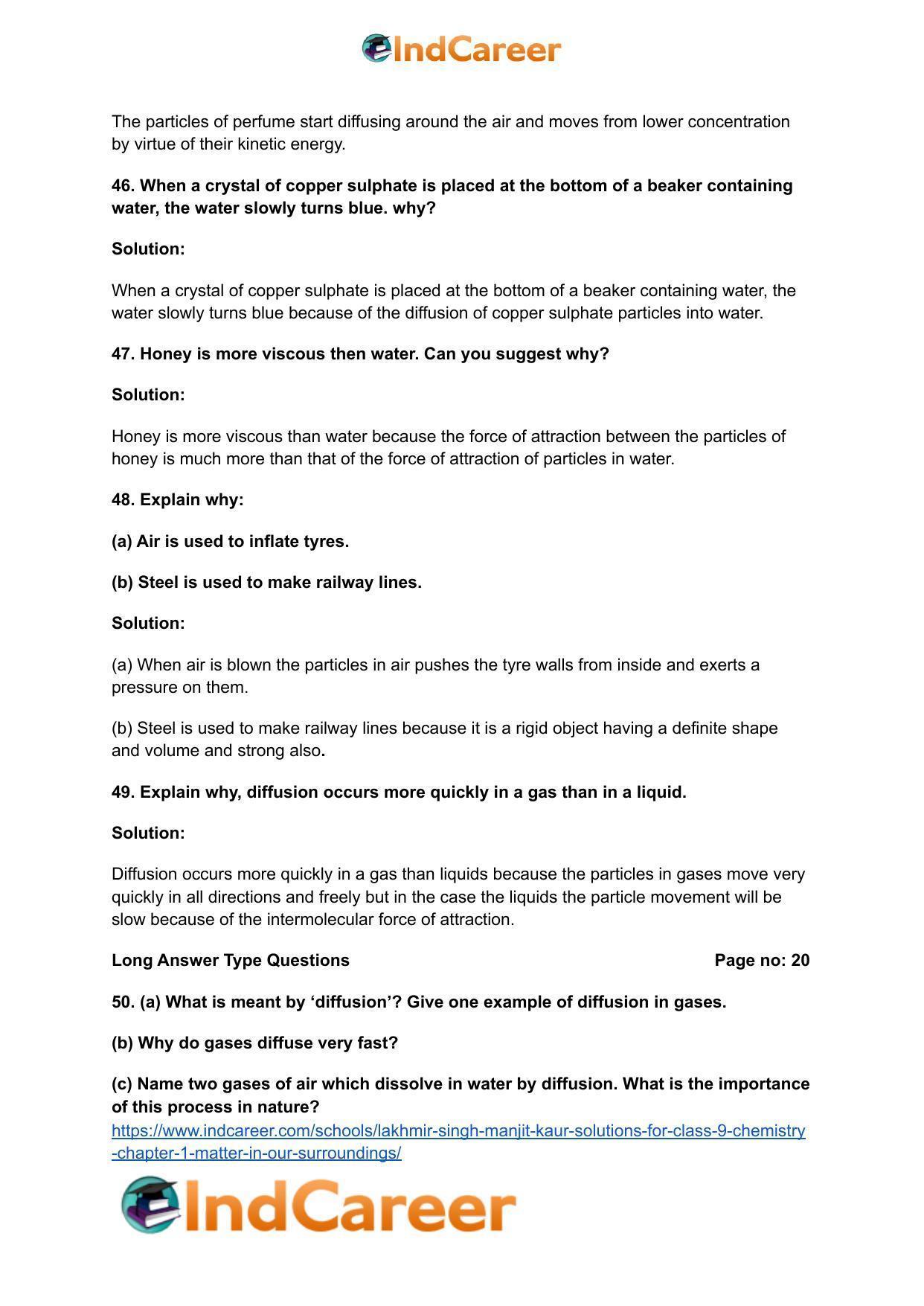 Lakhmir Singh Manjit Kaur Solutions for Class 9 Chemistry: Chapter 1- Matter In Our Surroundings - Page 12