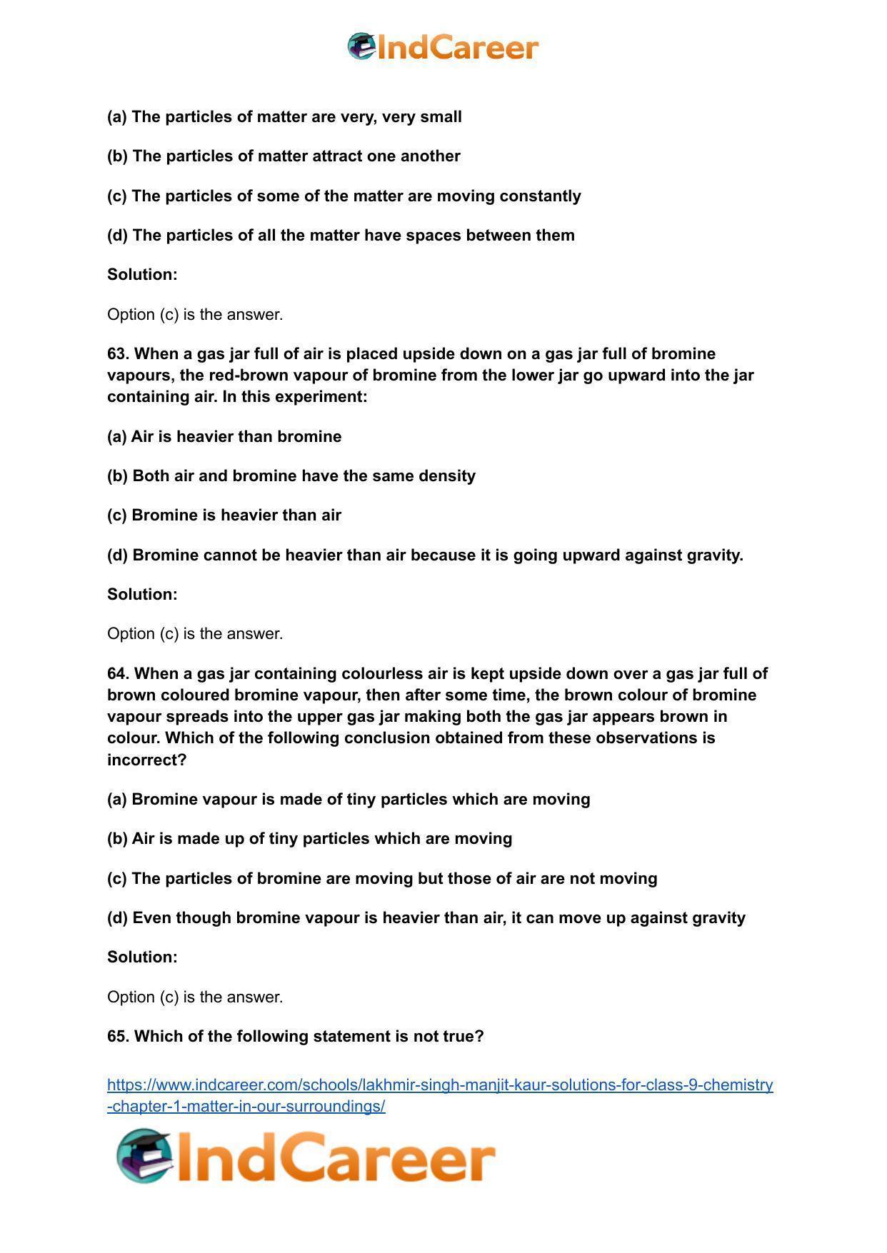Lakhmir Singh Manjit Kaur Solutions for Class 9 Chemistry: Chapter 1- Matter In Our Surroundings - Page 18