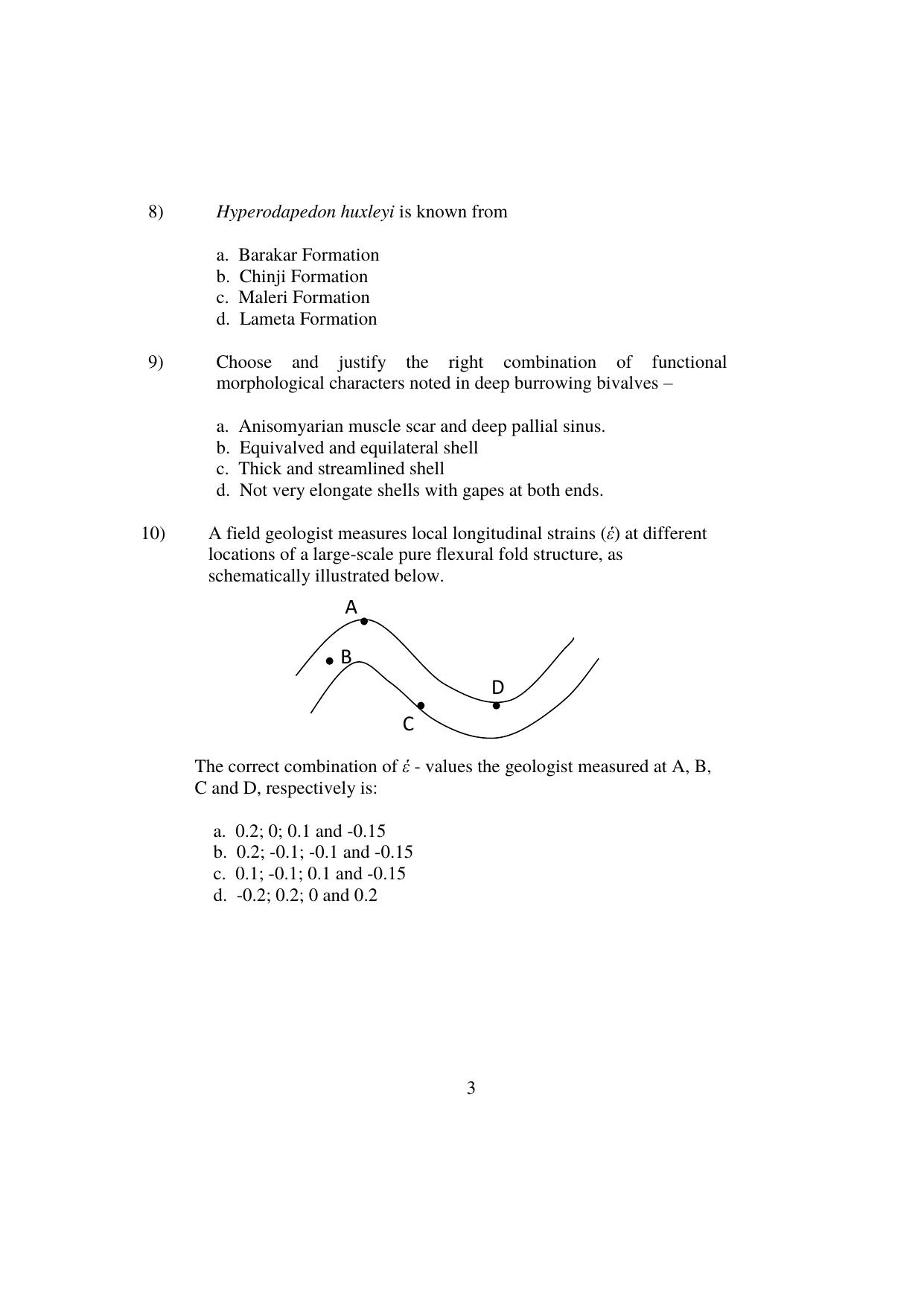 ISI Admission Test JRF in Geology (GEB)  2024 Sample Paper - Page 2