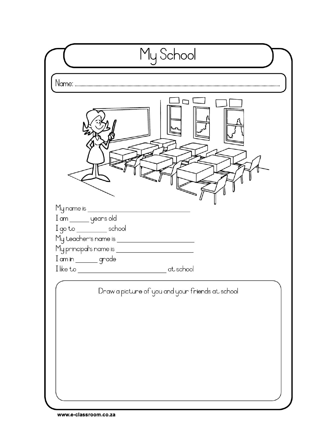 Worksheet for Class 1 EVS My School Assignment - Page 4