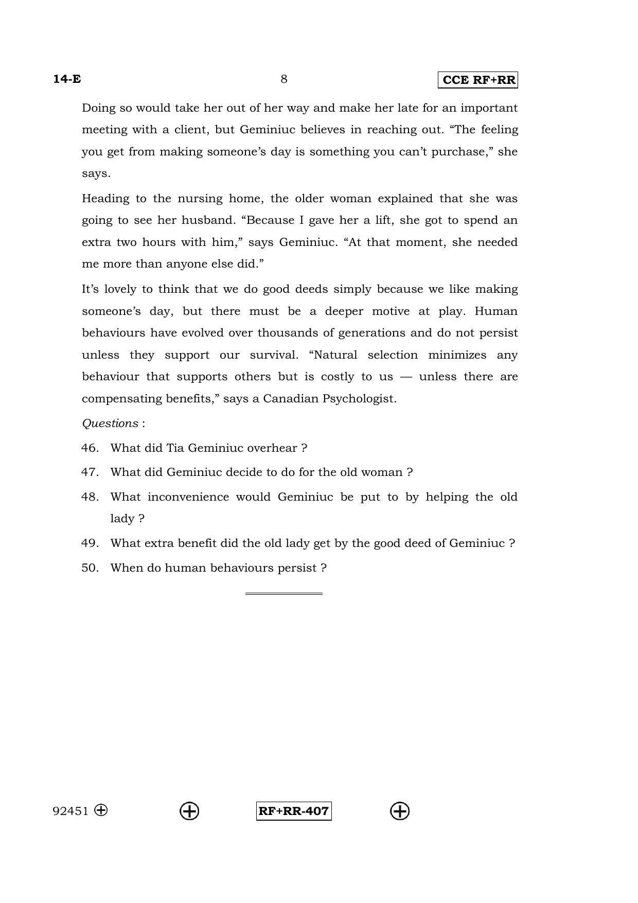 Karnataka SSLC English - First Language - ENGLISH (14-E CCE RF_RR_7) April 2016 Question Paper - Page 8