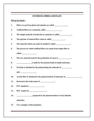 CBSE Worksheets for Class 8 Science Synthetic Fibers And Plant Assignment