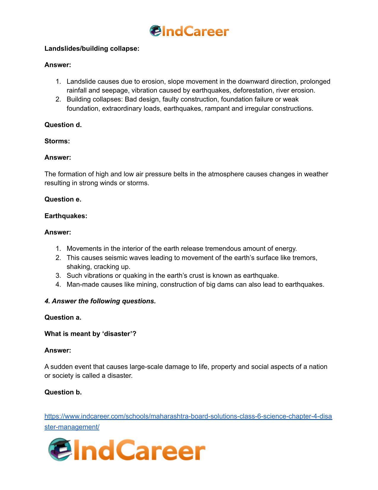 Maharashtra Board Solutions Class 6-Science: Chapter 4- Disaster Management - Page 6