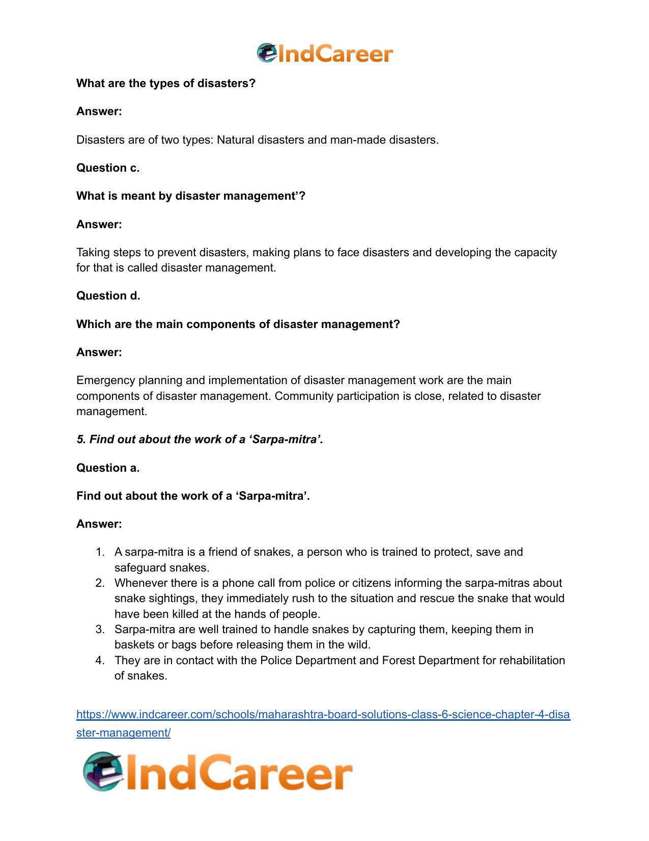 Maharashtra Board Solutions Class 6-Science: Chapter 4- Disaster Management - Page 7