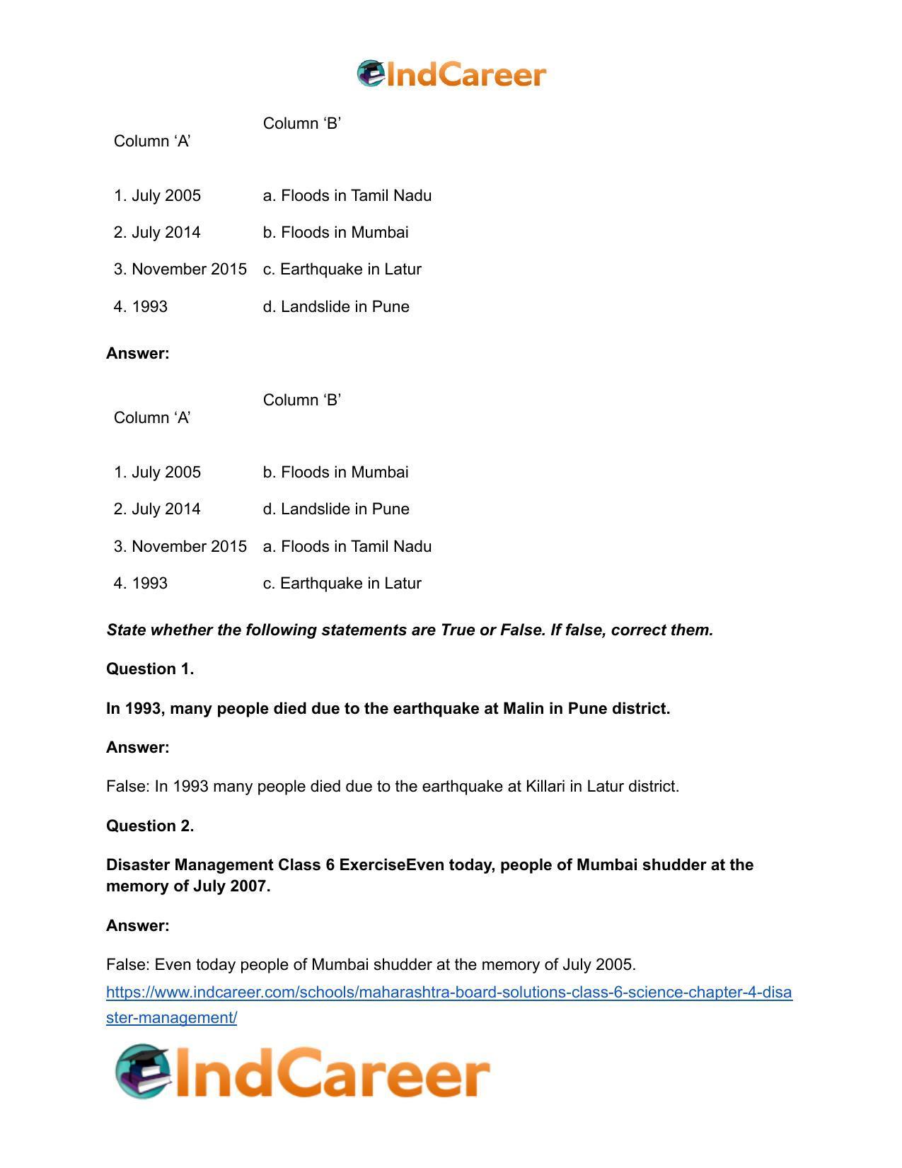 Maharashtra Board Solutions Class 6-Science: Chapter 4- Disaster Management - Page 12
