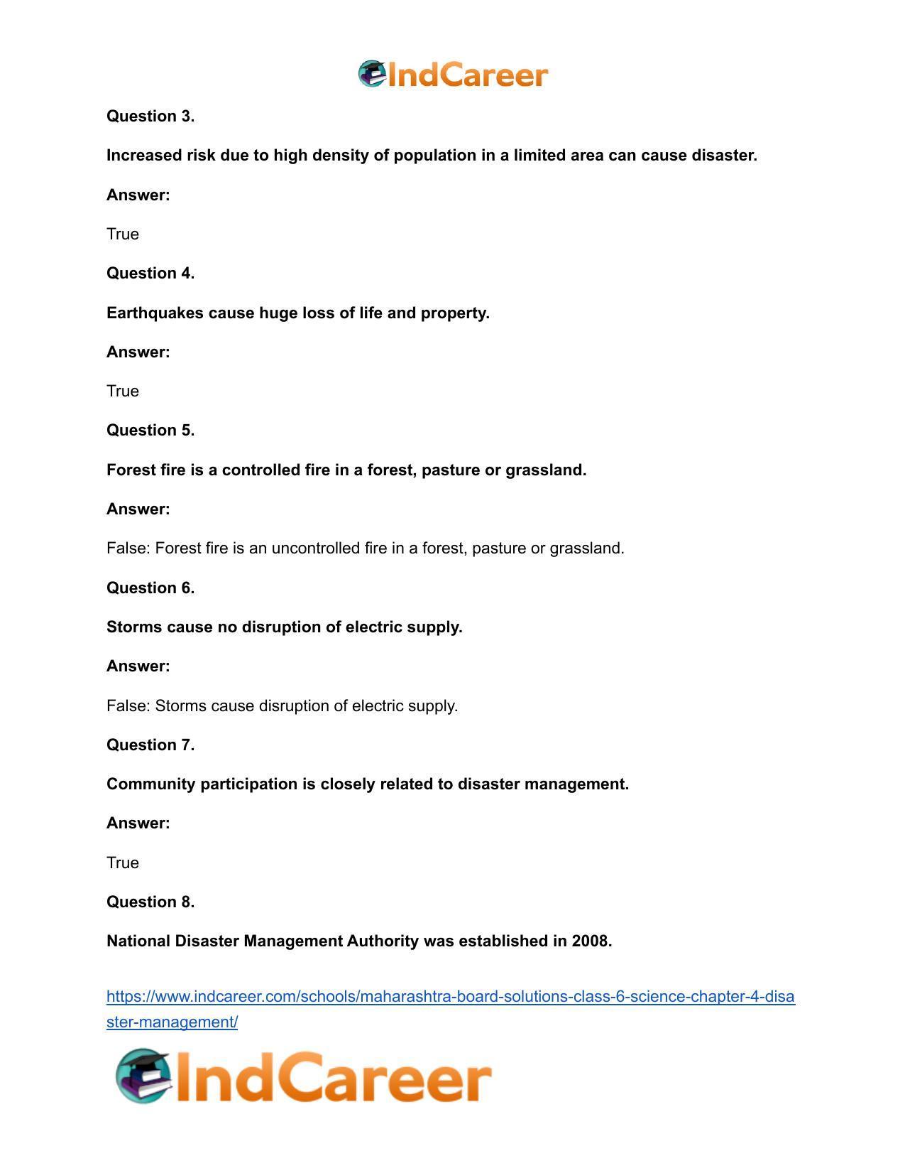 Maharashtra Board Solutions Class 6-Science: Chapter 4- Disaster Management - Page 13