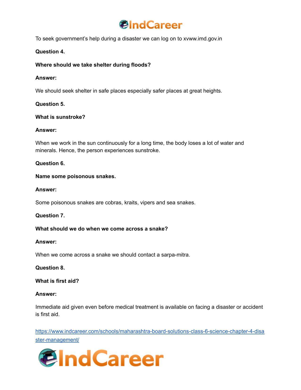Maharashtra Board Solutions Class 6-Science: Chapter 4- Disaster Management - Page 15