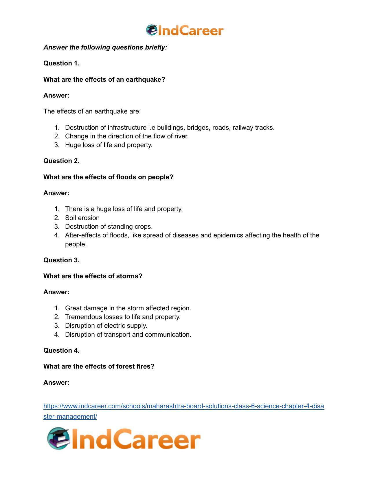 Maharashtra Board Solutions Class 6-Science: Chapter 4- Disaster Management - Page 16