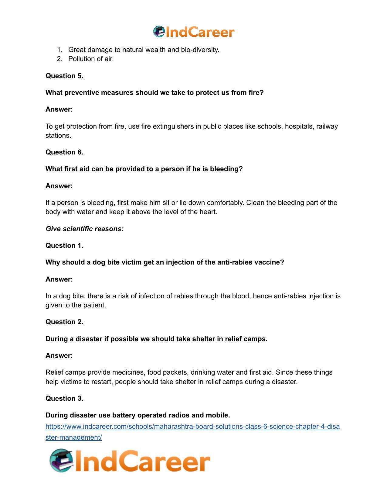 Maharashtra Board Solutions Class 6-Science: Chapter 4- Disaster Management - Page 17
