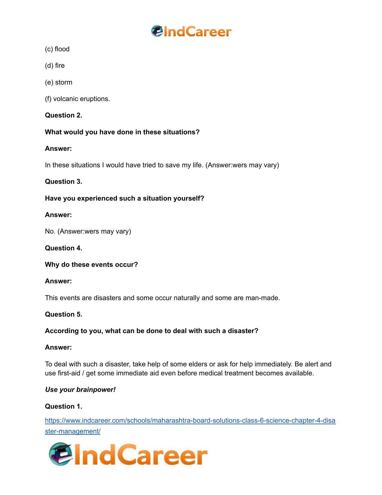 Maharashtra Board Solutions Class 6-Science: Chapter 4- Disaster Management - Page 19