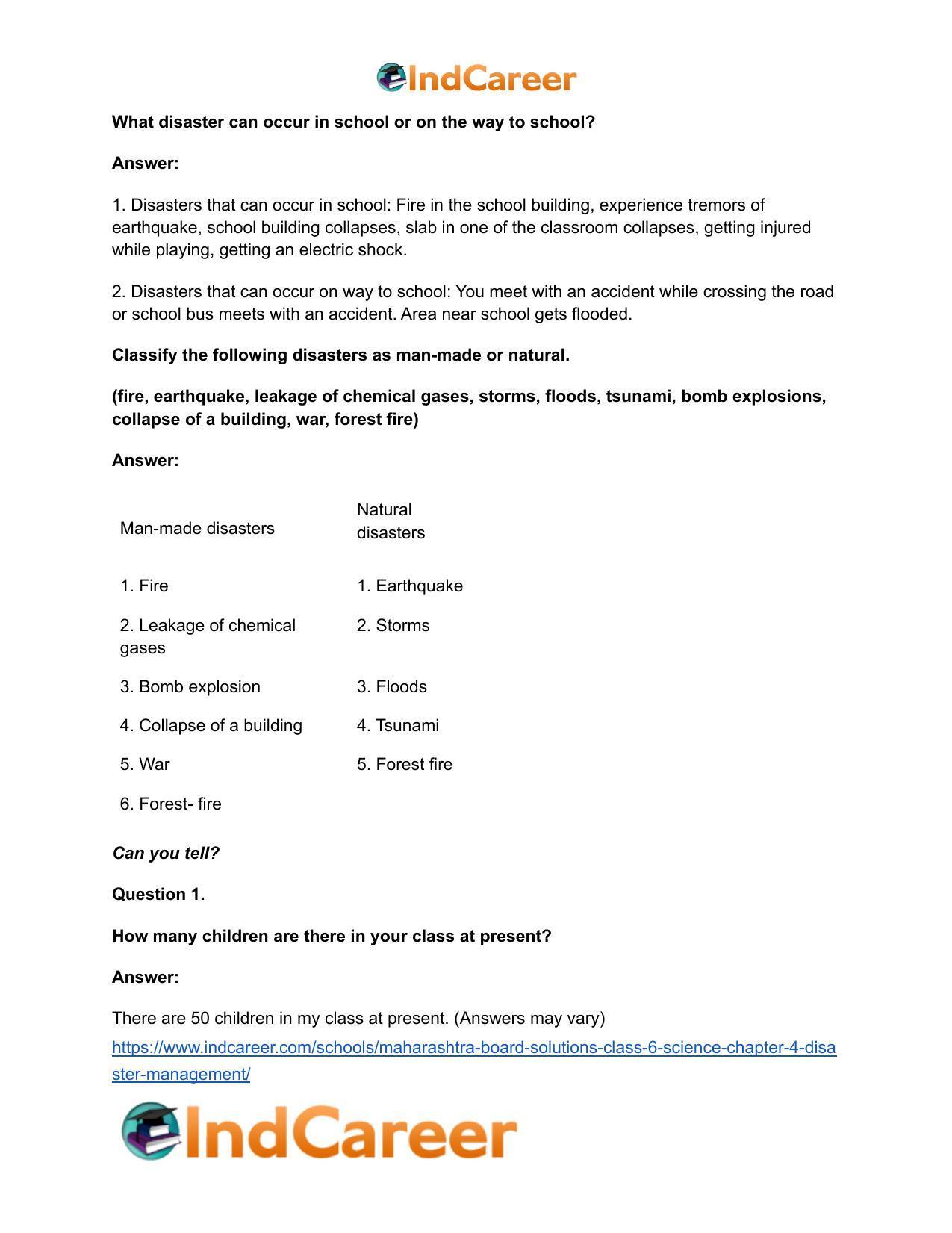 Maharashtra Board Solutions Class 6-Science: Chapter 4- Disaster Management - Page 20