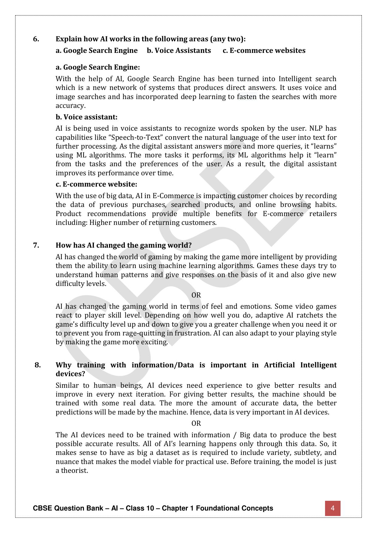 CBSE Class 10 Artificial Intelligence - Chapter 1 Question Bank - Page 4