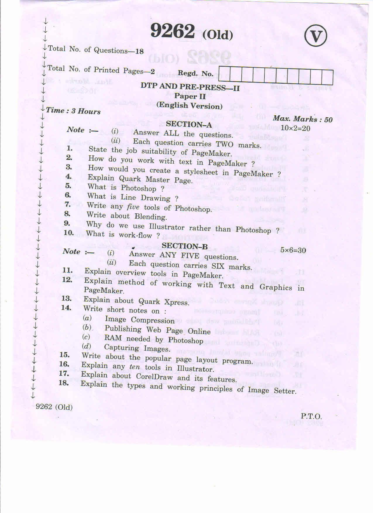 AP Inter 2nd Year Vocational Question Paper March - 2020 - DTP Pre-Press - II - (old) - Page 1
