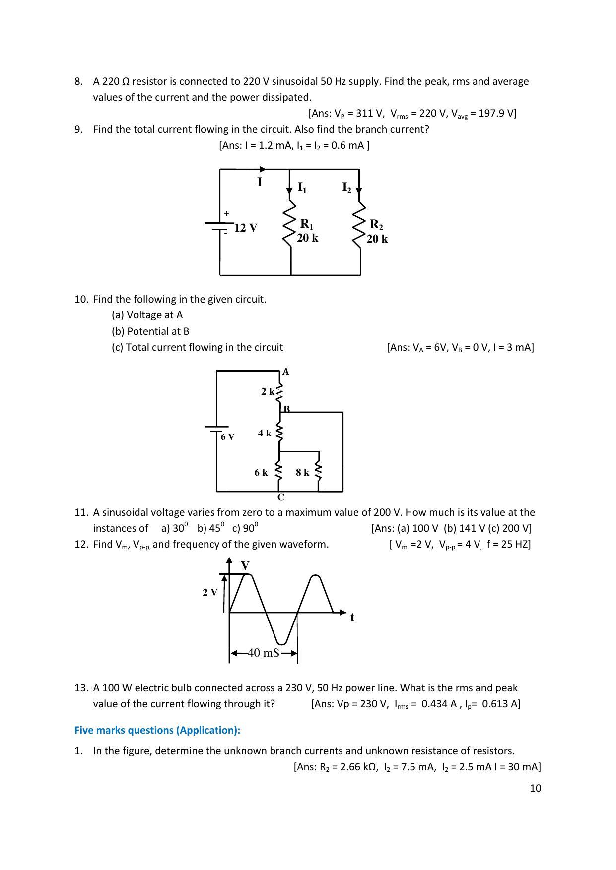 Karnataka 1st PUC Question Bank for Electronics - Page 10