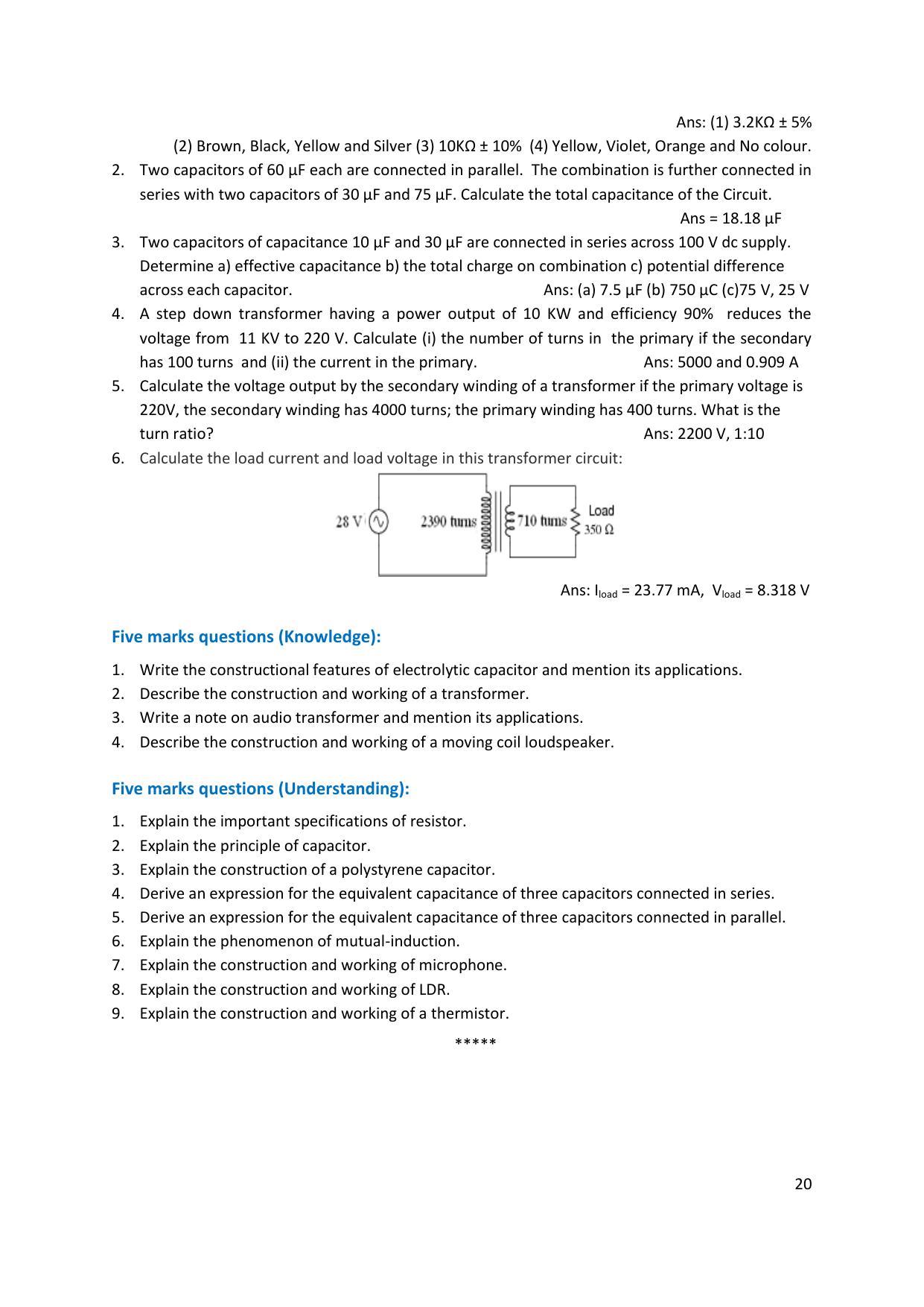 Karnataka 1st PUC Question Bank for Electronics - Page 20