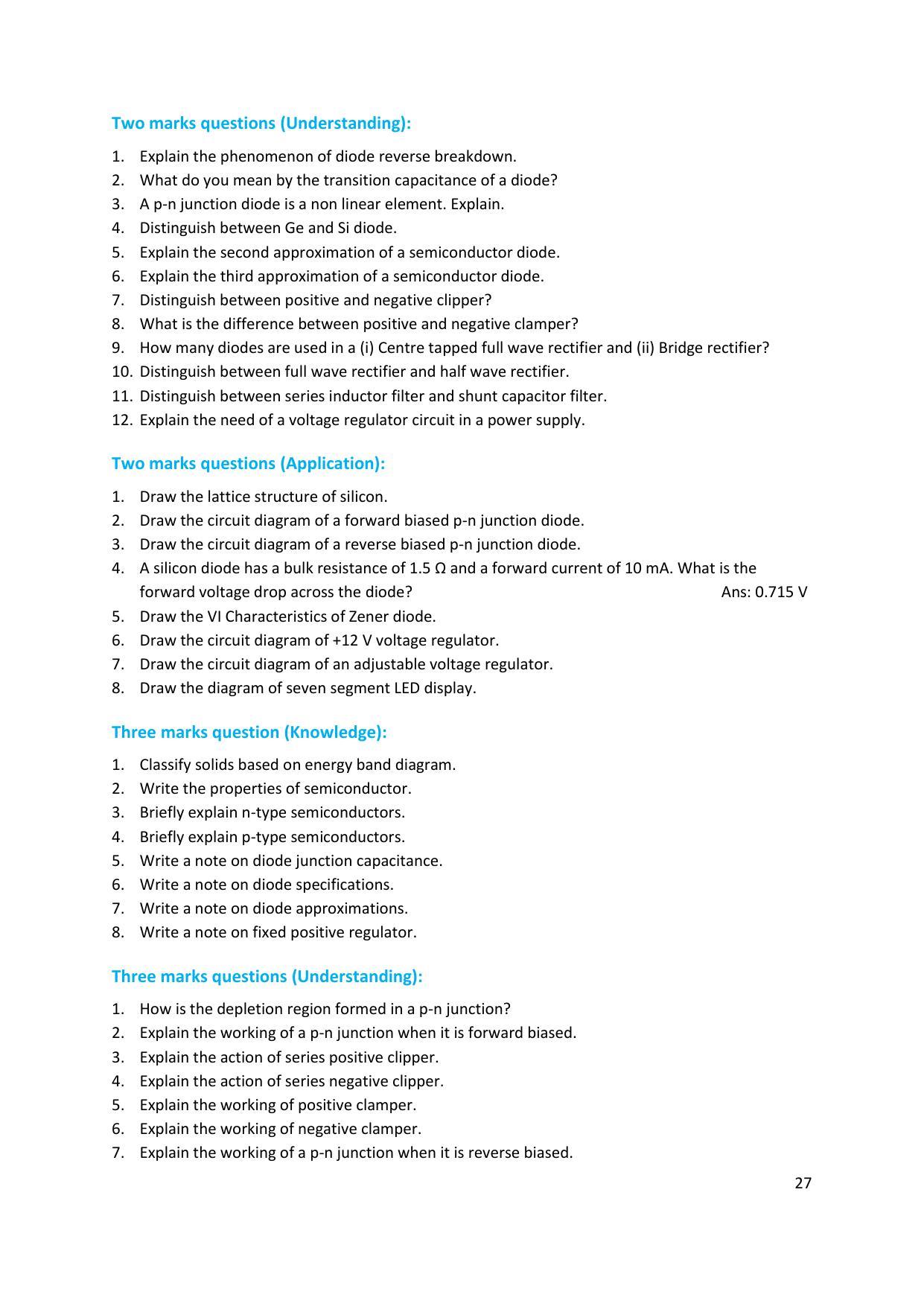 Karnataka 1st PUC Question Bank for Electronics - Page 27