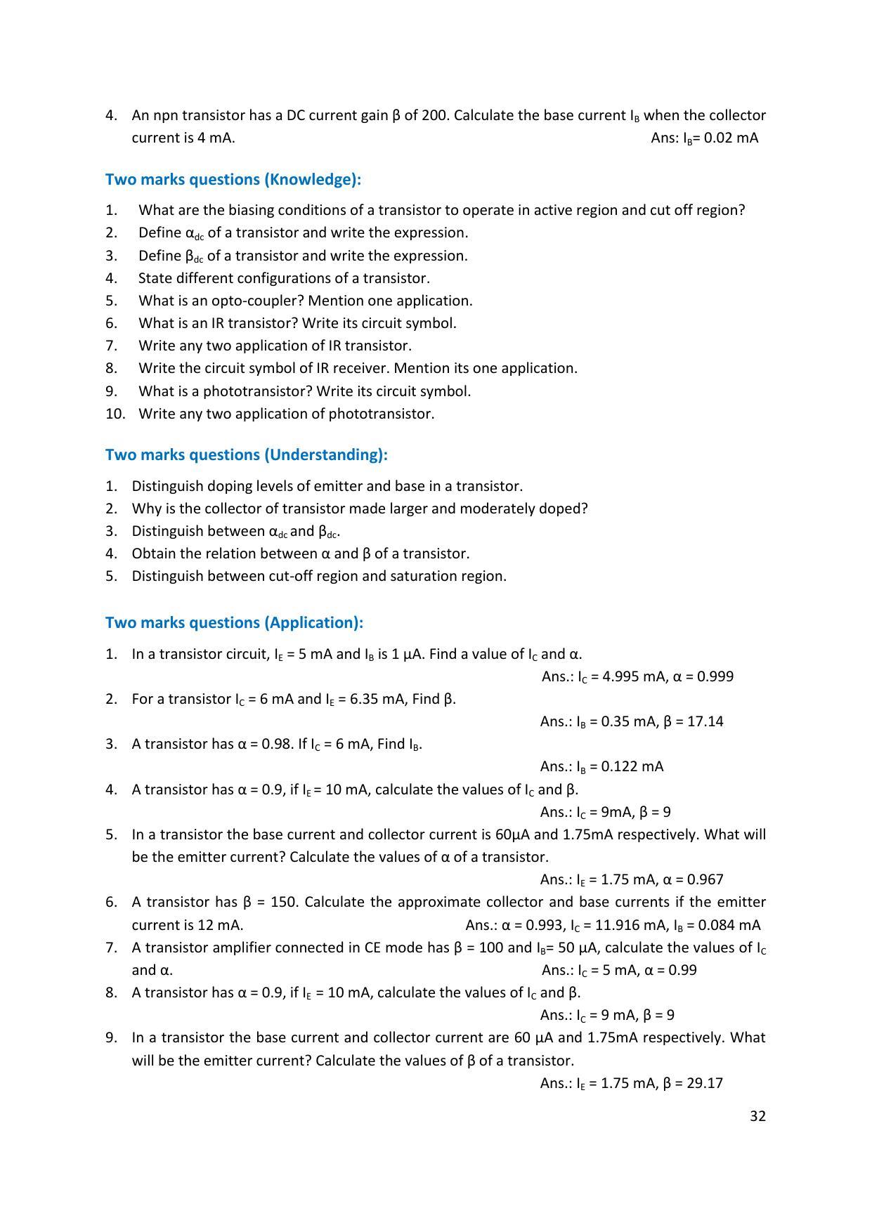 Karnataka 1st PUC Question Bank for Electronics - Page 32