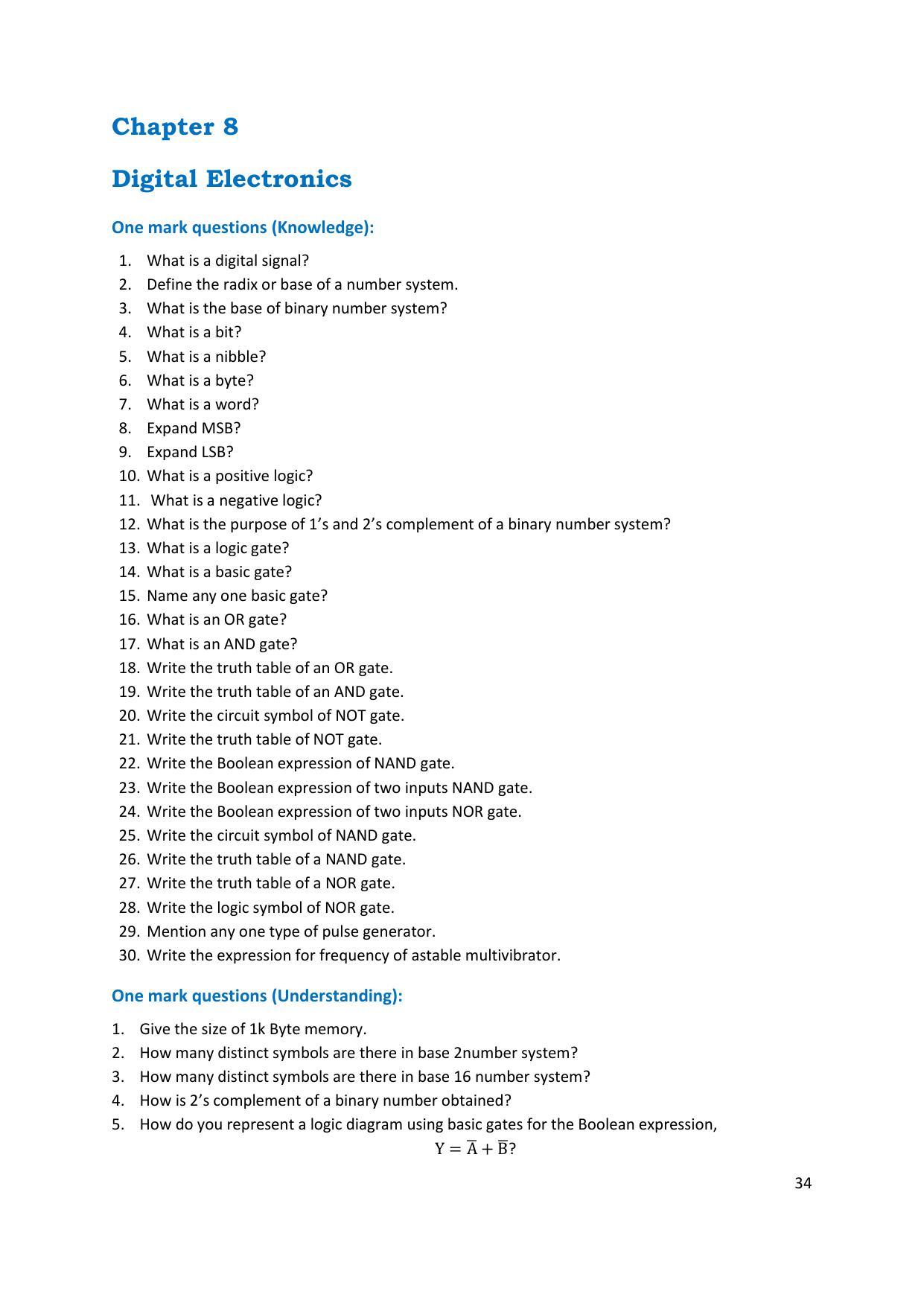 Karnataka 1st PUC Question Bank for Electronics - Page 34