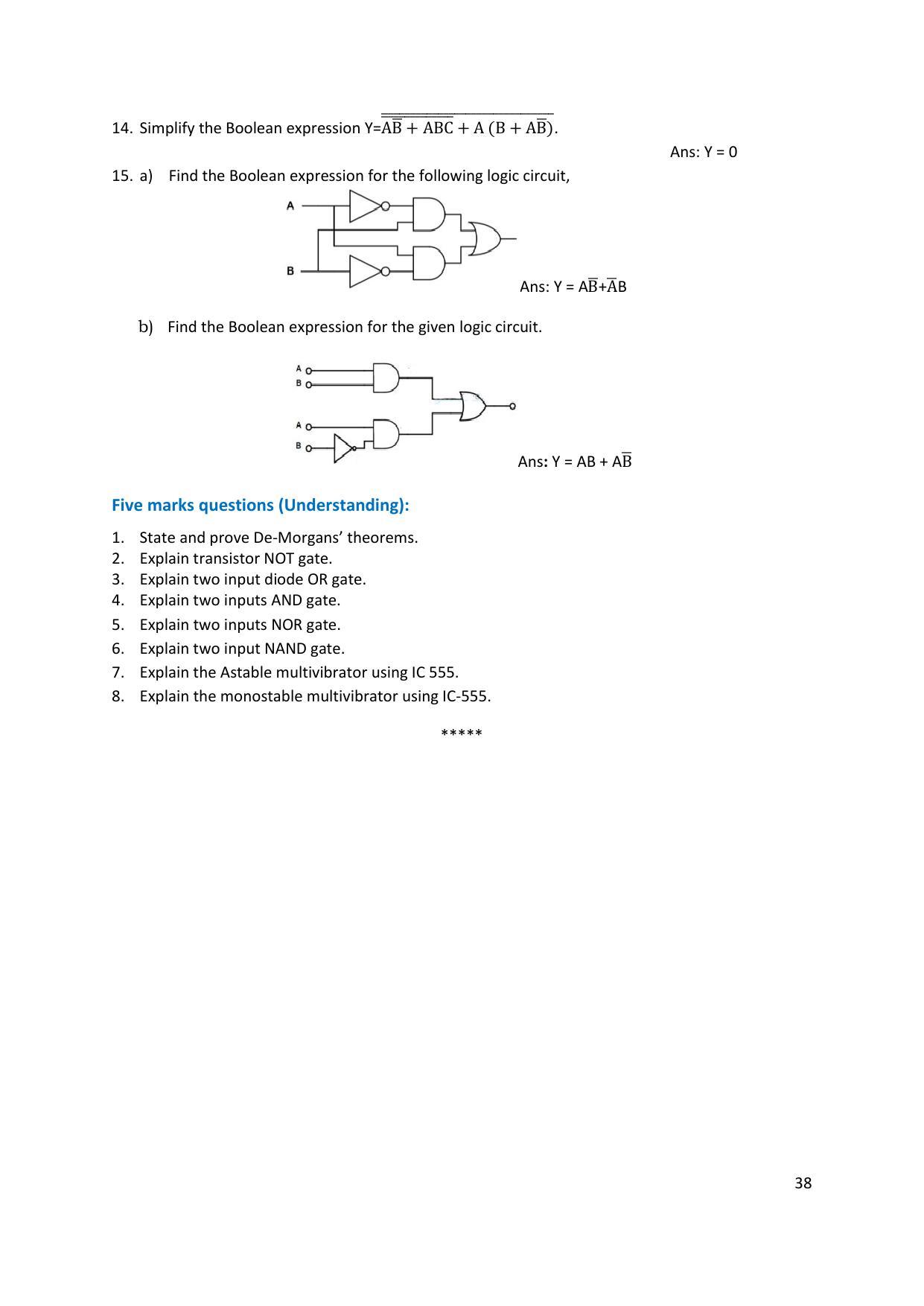 Karnataka 1st PUC Question Bank for Electronics - Page 38