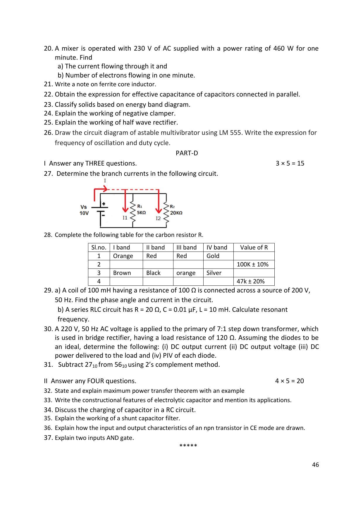 Karnataka 1st PUC Question Bank for Electronics - Page 46