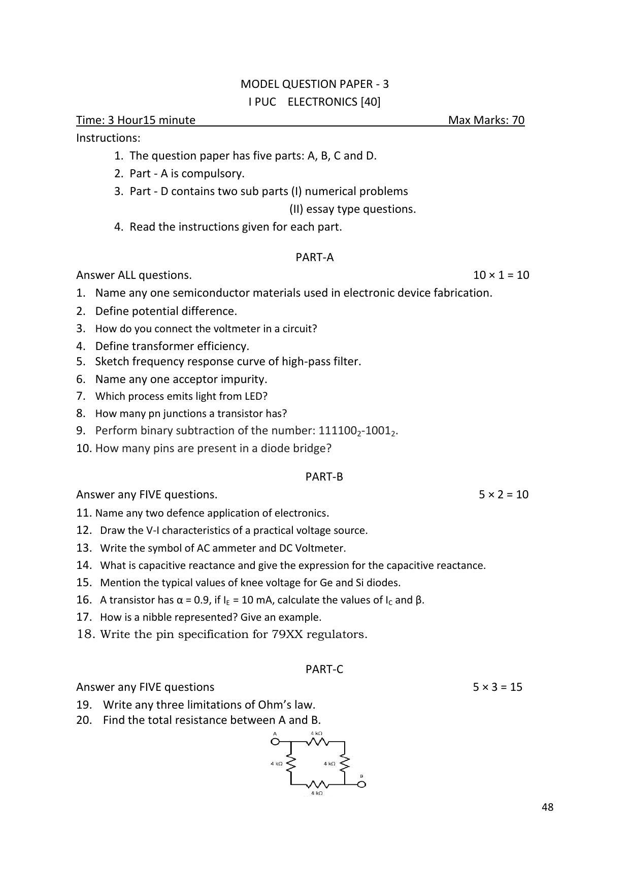 Karnataka 1st PUC Question Bank for Electronics - Page 48