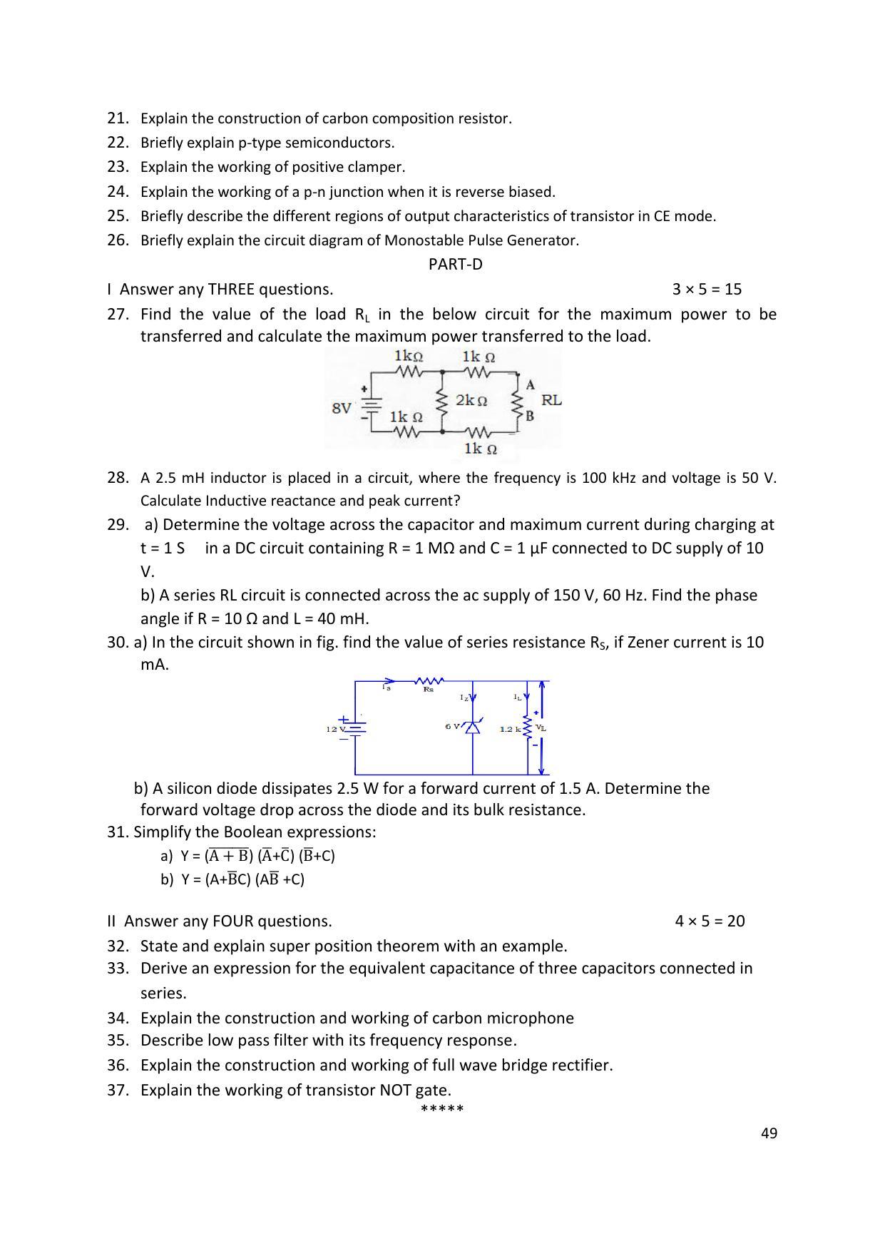 Karnataka 1st PUC Question Bank for Electronics - Page 49