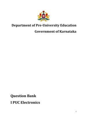 Karnataka 1st PUC Question Bank for Electronics