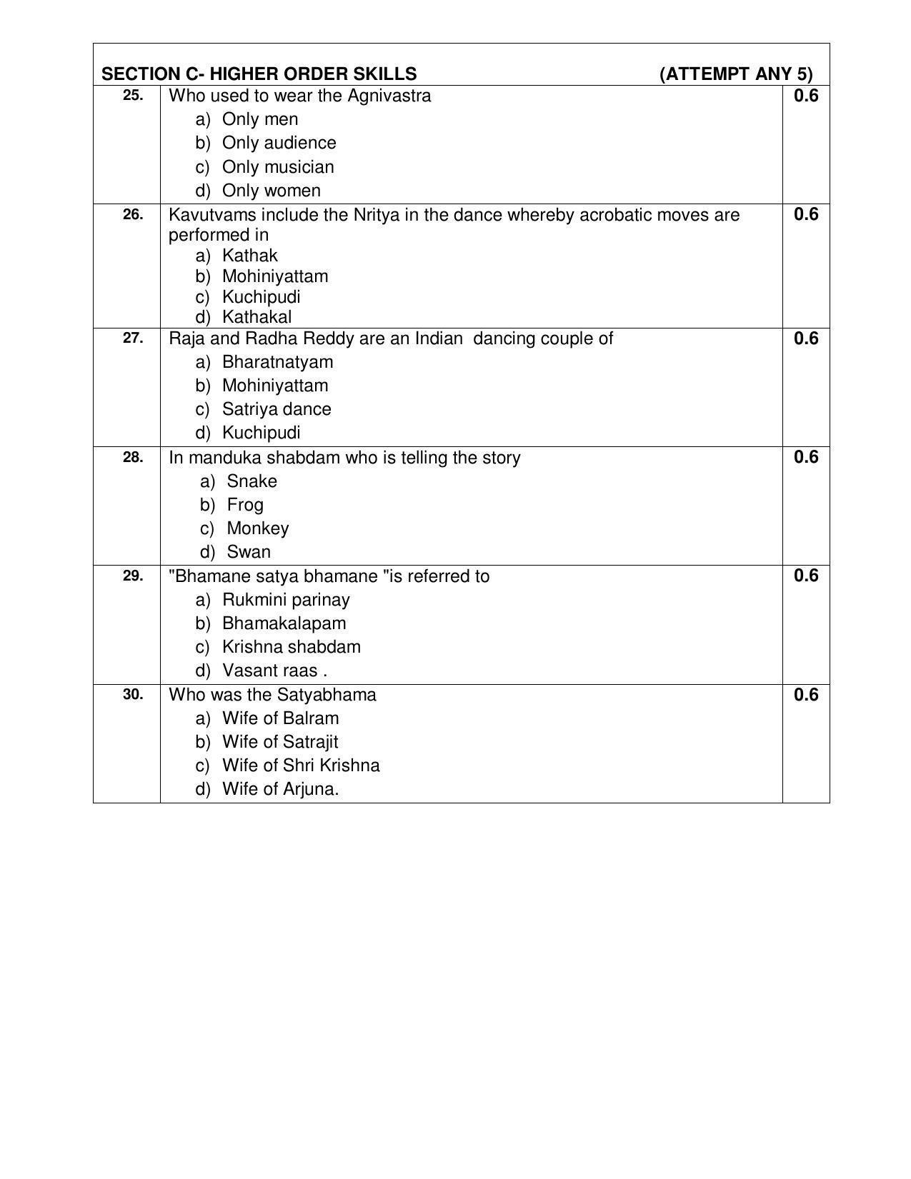 CBSE Class 12th Kuchipudi Sample Question Paper 2021-22 - Page 4