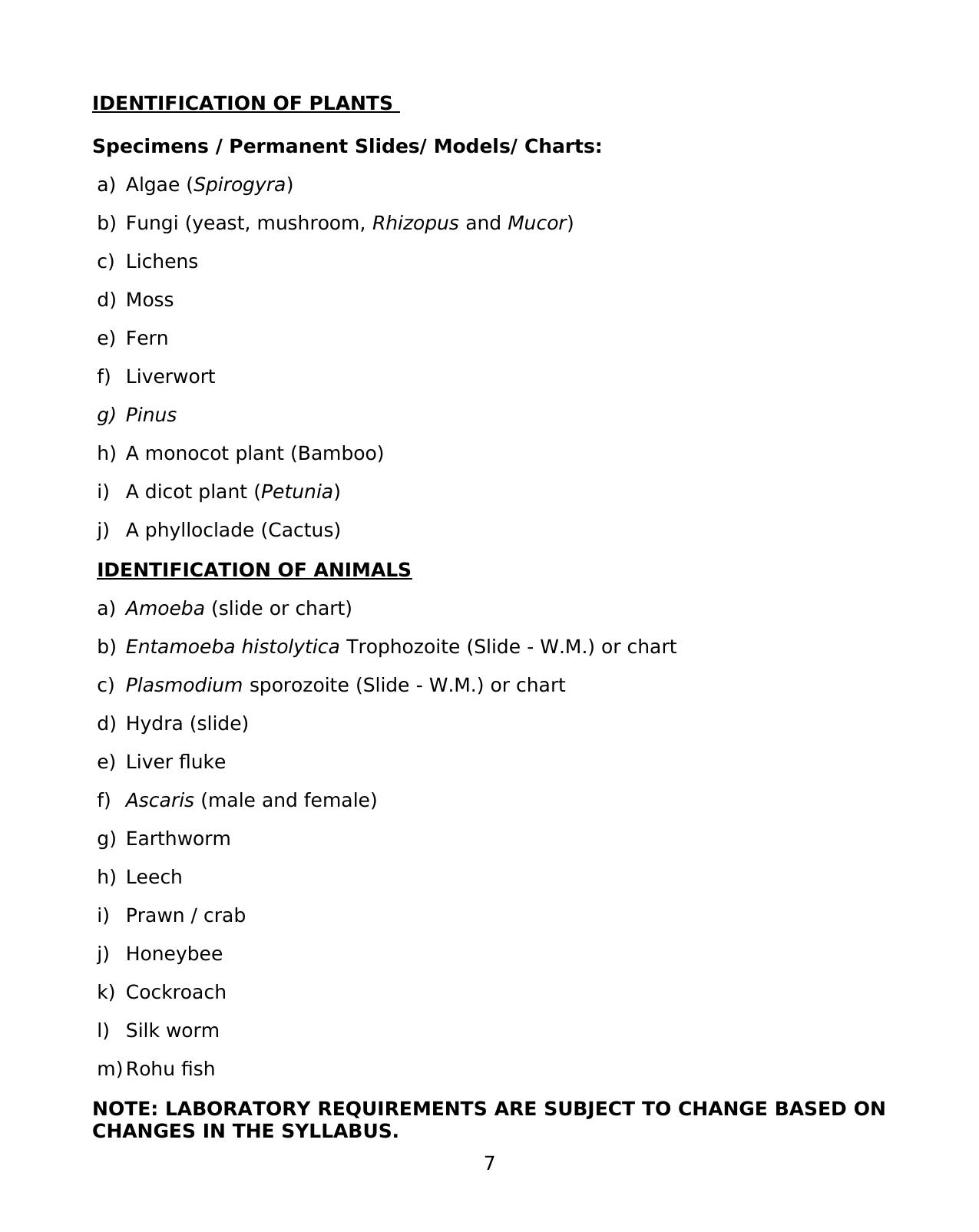 ISC Biology Lab Manual for Class 11 & Class 12 - Page 7