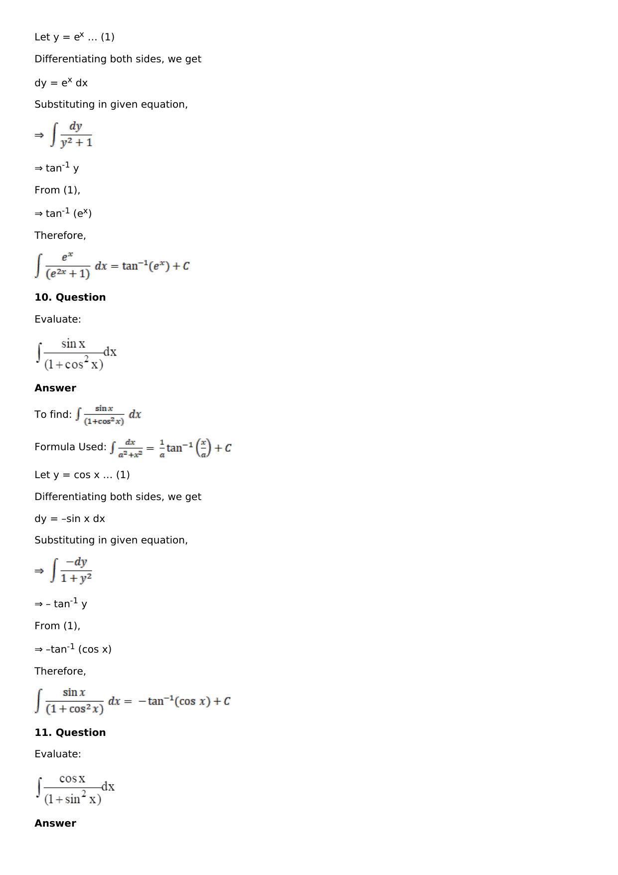 Chapter 14: Some Special Integrals Solutions: RS Aggarwal Class 12 Solutions  - Page 6