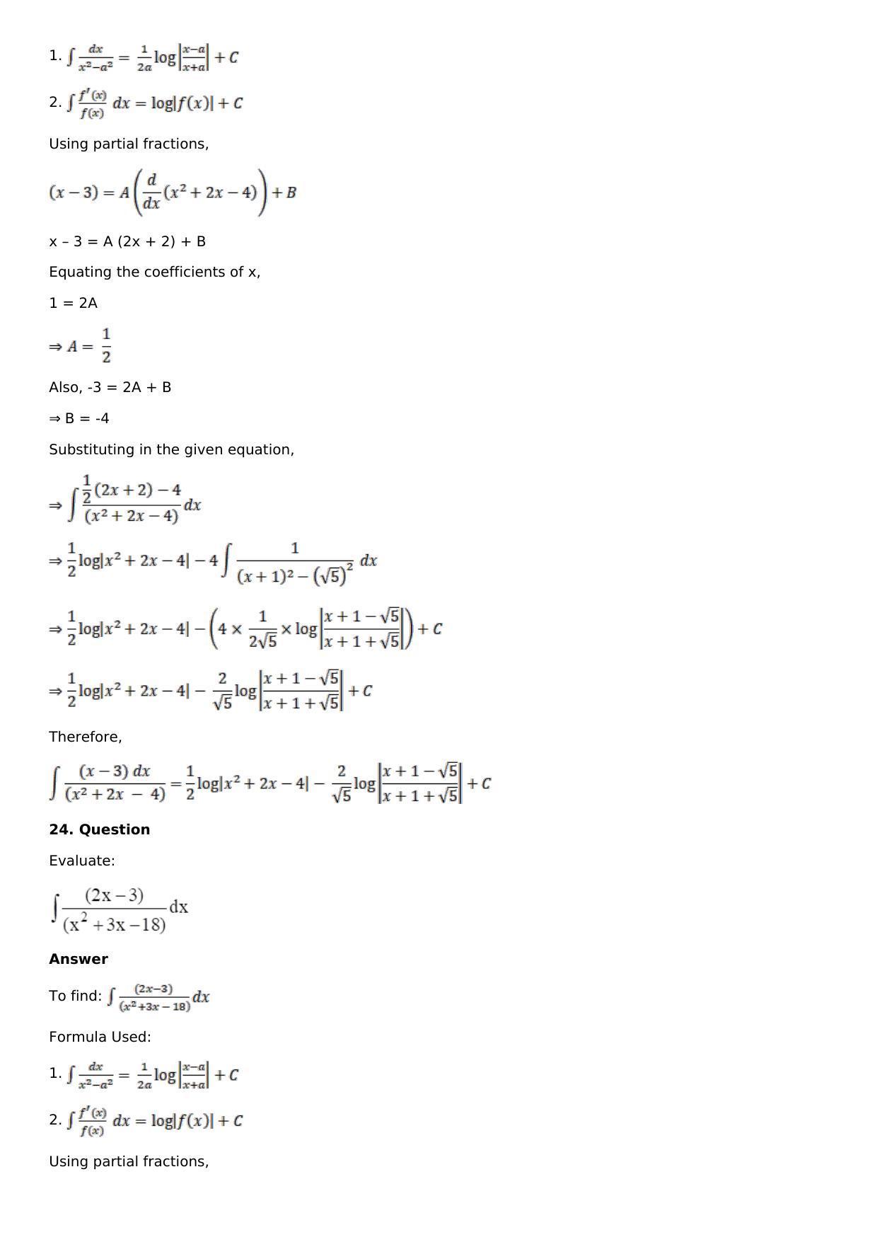 Chapter 14: Some Special Integrals Solutions: RS Aggarwal Class 12 Solutions  - Page 16