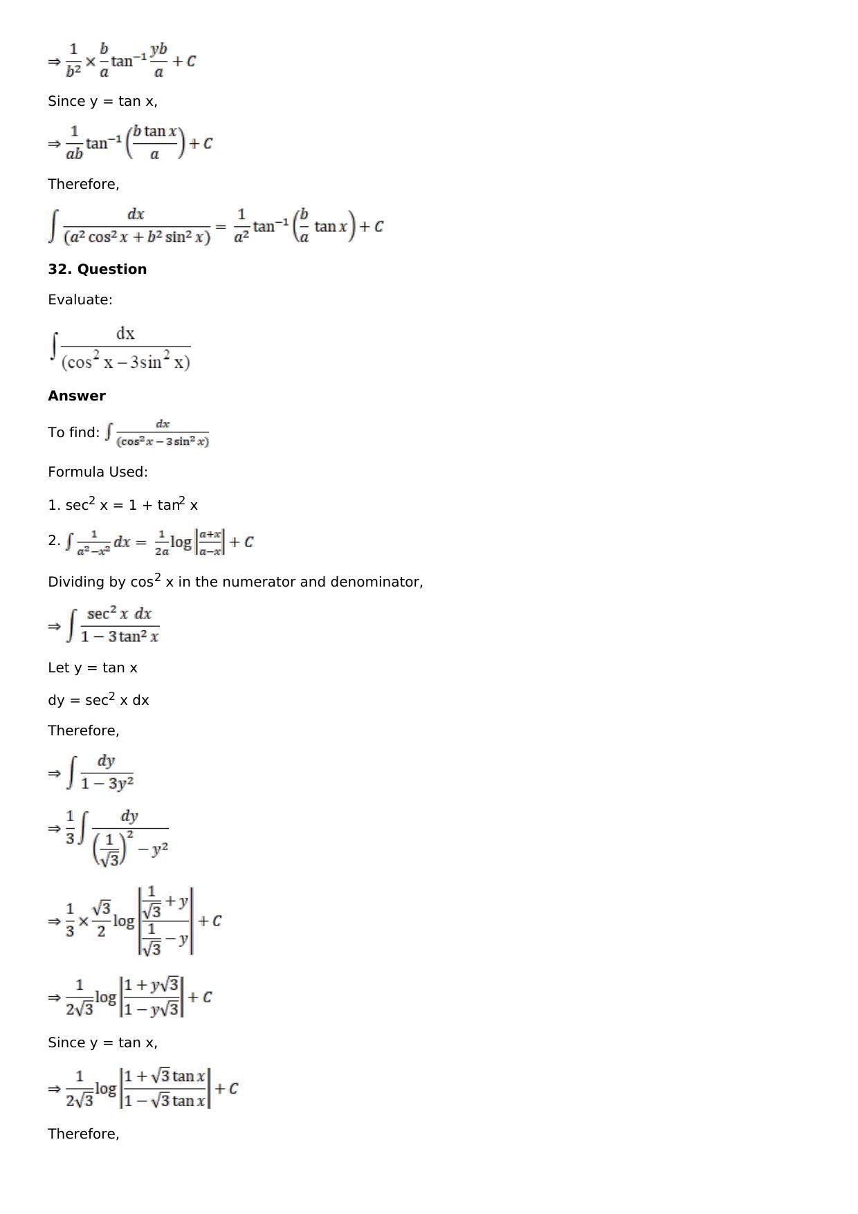 Chapter 14: Some Special Integrals Solutions: RS Aggarwal Class 12 Solutions  - Page 25