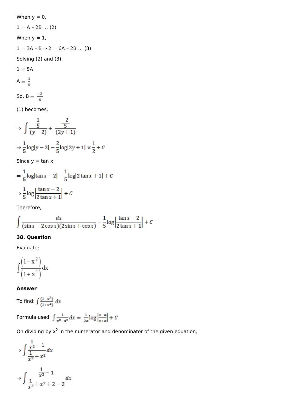 Chapter 14: Some Special Integrals Solutions: RS Aggarwal Class 12 Solutions  - Page 30