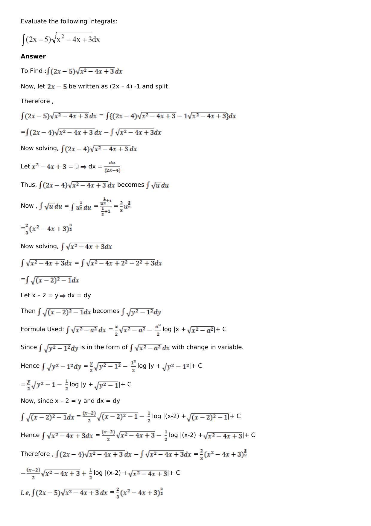 Chapter 14: Some Special Integrals Solutions: RS Aggarwal Class 12 Solutions  - Page 65