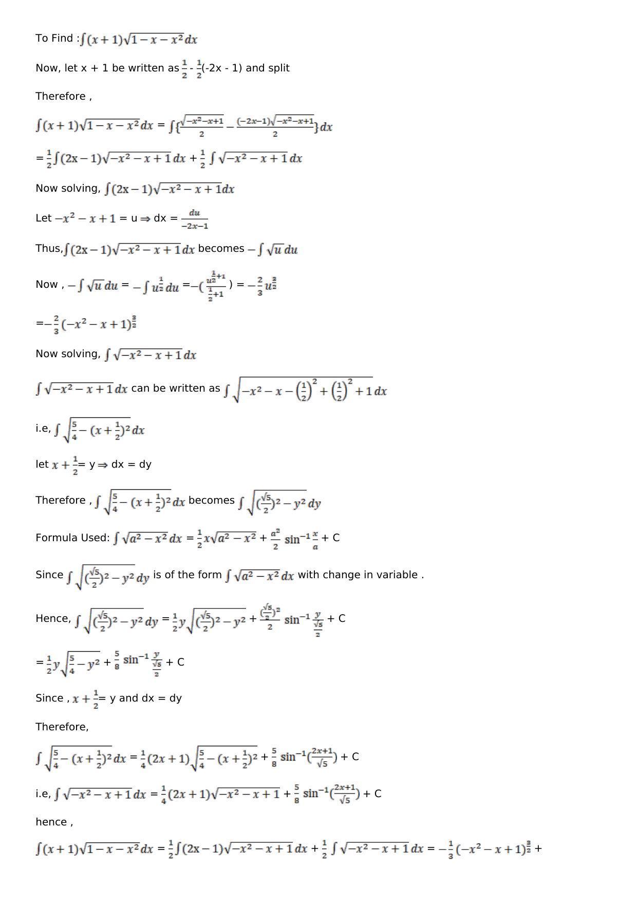Chapter 14: Some Special Integrals Solutions: RS Aggarwal Class 12 Solutions  - Page 74
