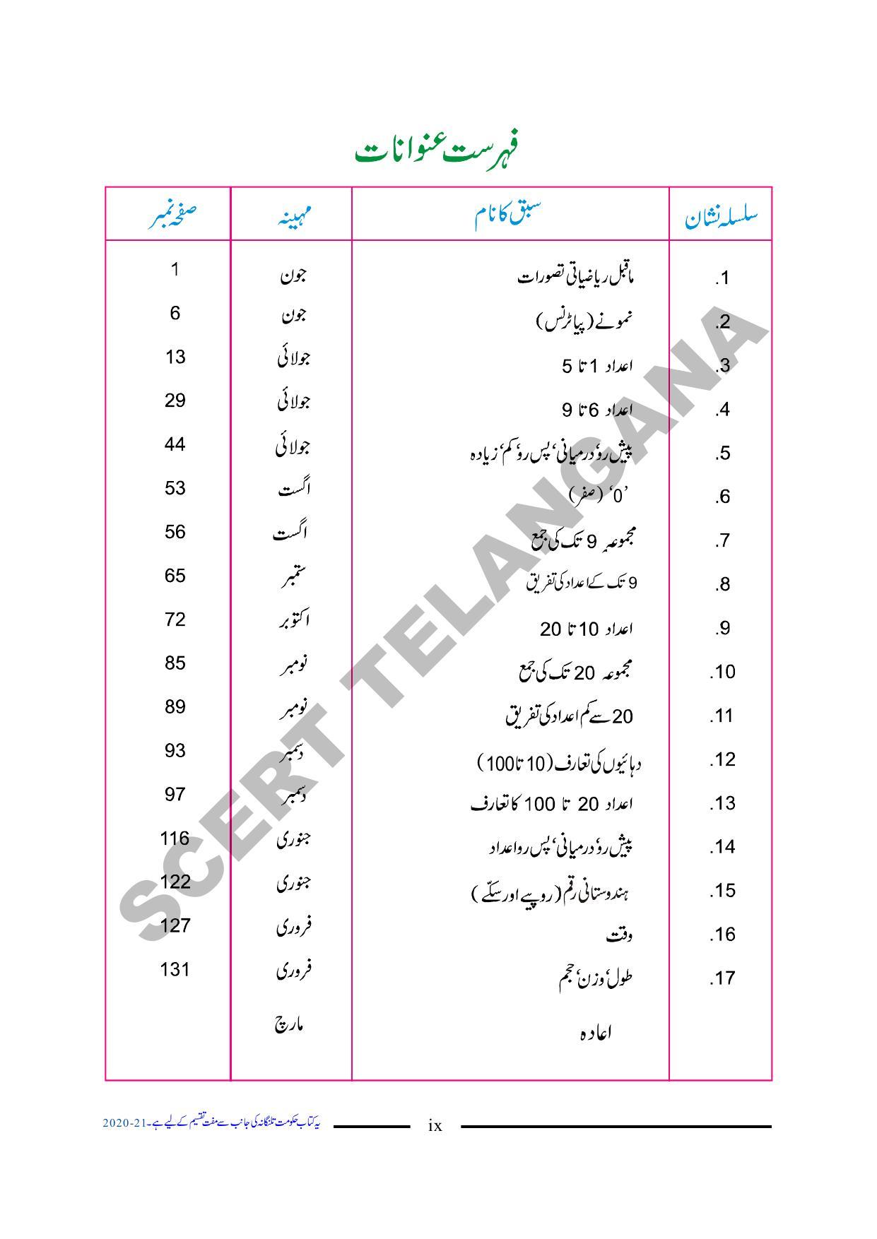 TS SCERT Class 1 Maths (Urdu Medium) Text Book - Page 11