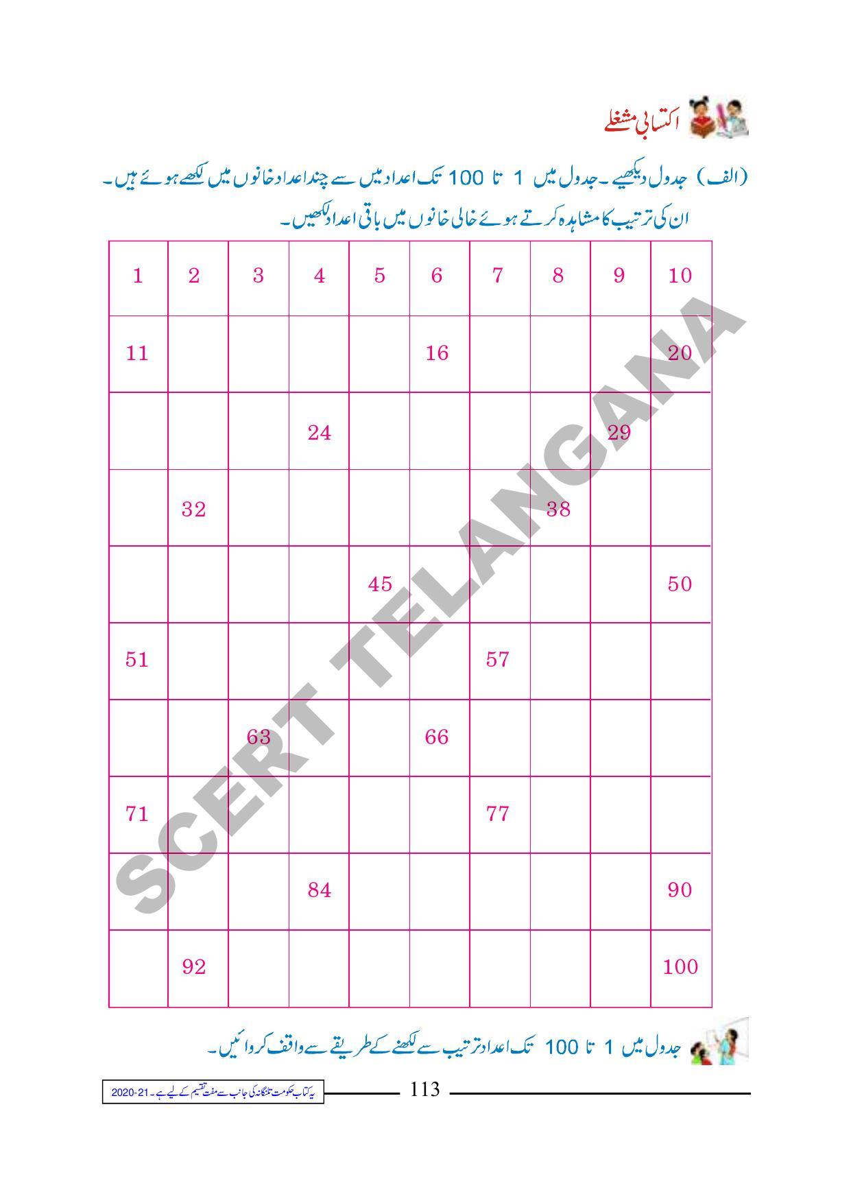 TS SCERT Class 1 Maths (Urdu Medium) Text Book - Page 125